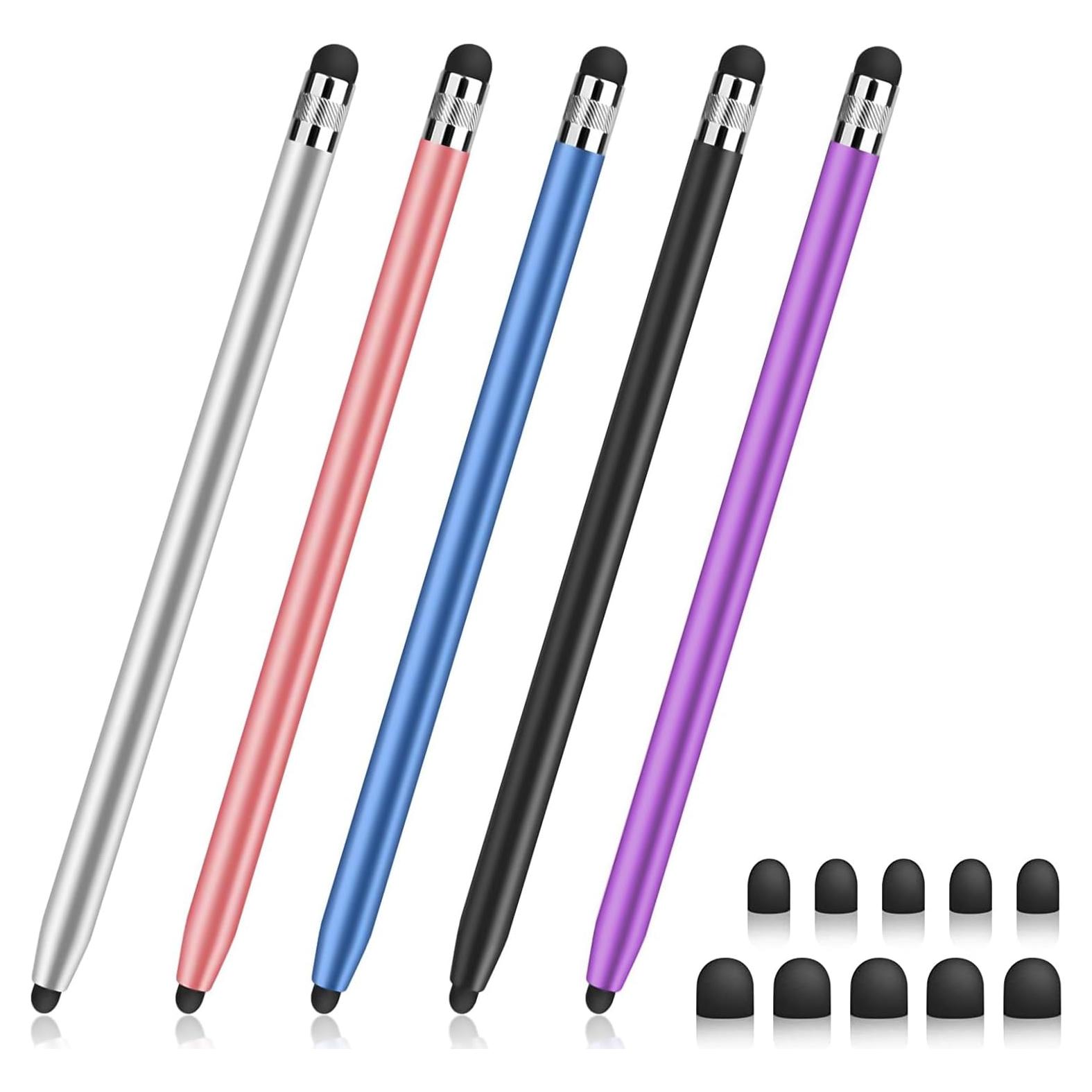 Stylus Pen for Touchscreen [5 Pack] Stylus for iPad iPhone Android Phone Tablet Stylist; High Sensitivity & Precision Fine Point Rubber Ends Universal capacitive Touch Screen Pencil