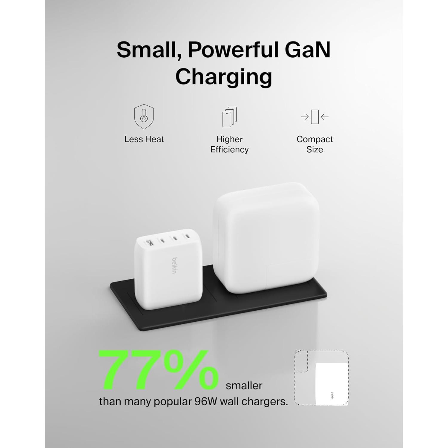 Cargador de Pared Belkin 112W GaN 4 Puertos USB-C y USB-A