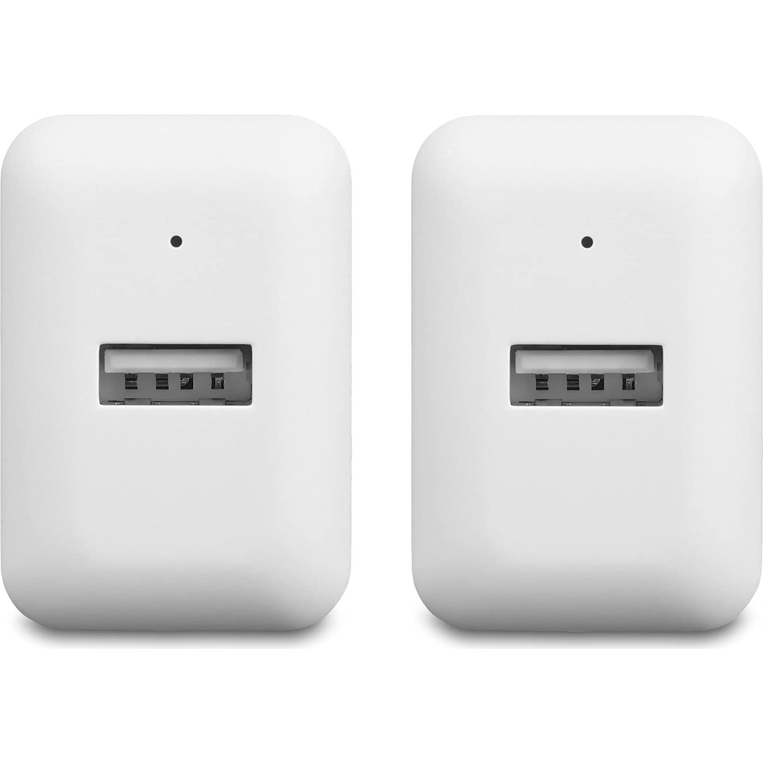 Cargador de Pared USB-A 12W Amazon Basics Blanco - Paquete de 2