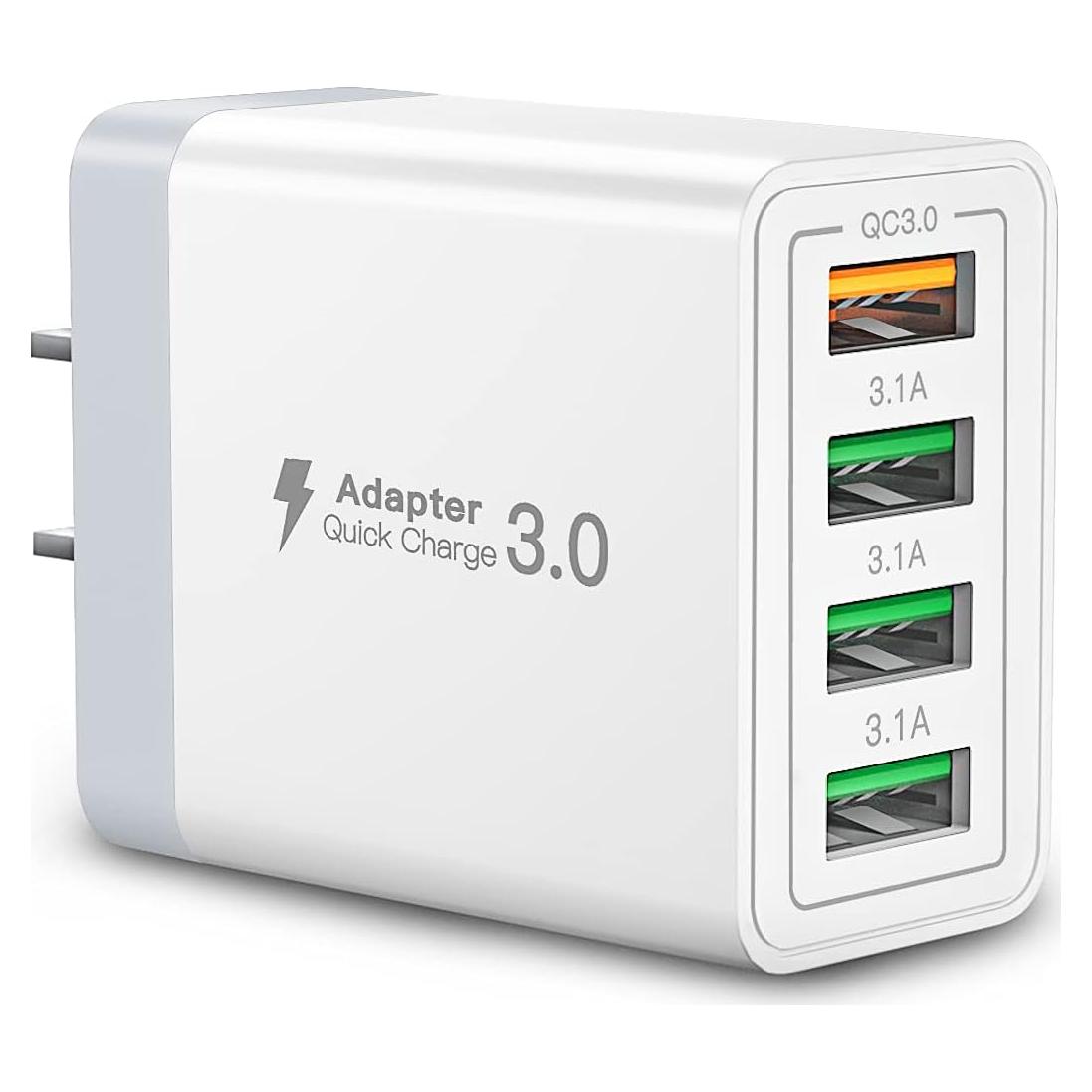 Cargador de Pared USB Aioneus 40W 4 Puertos Carga Rápida