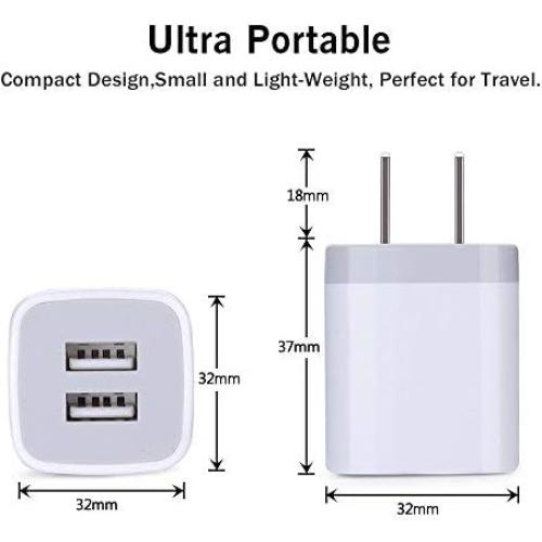 Cargador de Pared USB Doble Puerto GiGreen 5V 2.1A Paquete de 3