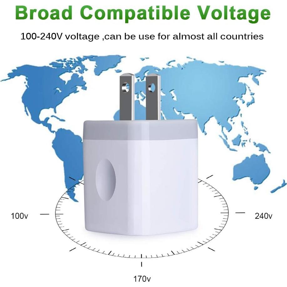 Cargador de Pared USB Doble Puerto GiGreen 5V 2.1A Paquete de 3