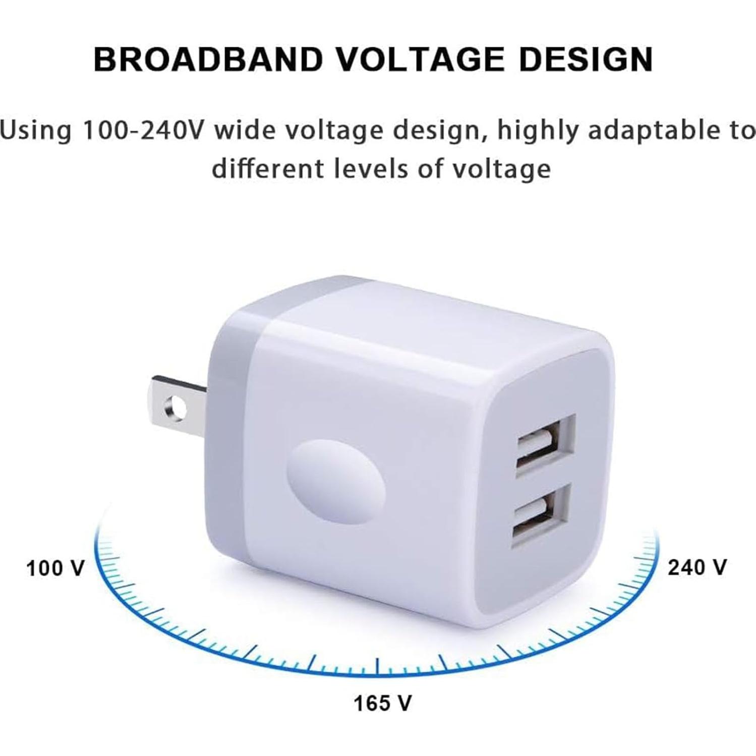 Adaptador Cargador de Pared USB Doble 5Pack 2.1A FiveBox