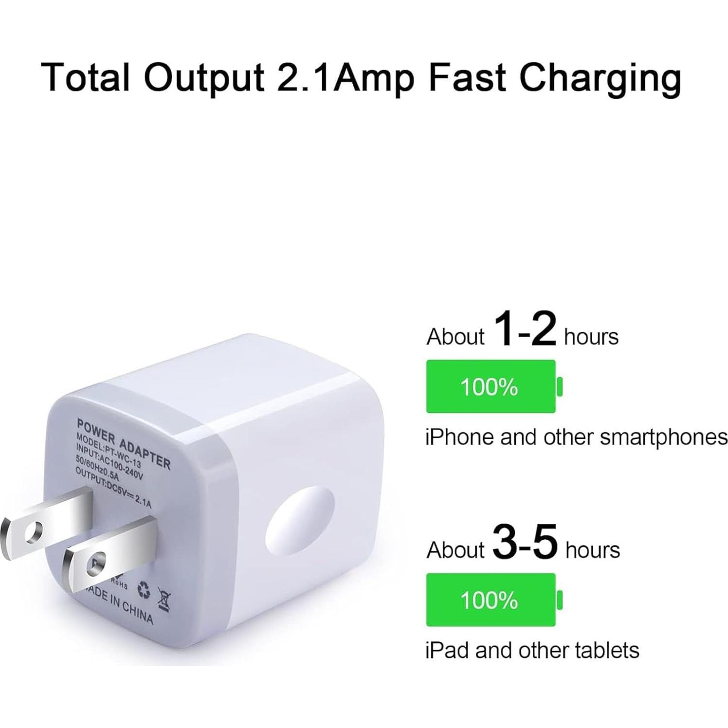 Adaptador Cargador de Pared USB Doble 5Pack 2.1A FiveBox