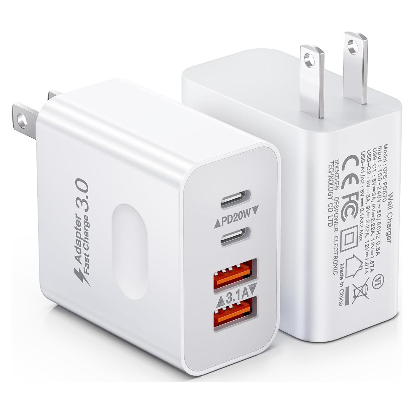 Cargador de Pared USB C 40W 2-Pack SHENZHEN OFSPOWER