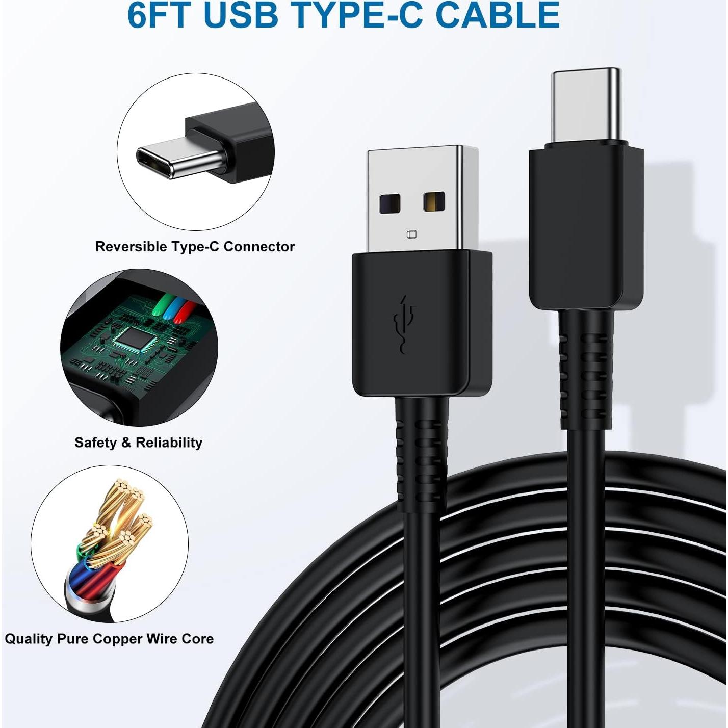 Cargador Rápido USB Tipo C 2 Piezas 15W para Samsung y Pixel