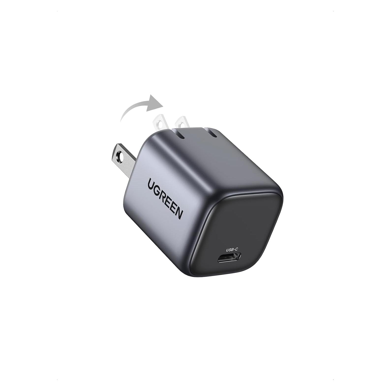 Cargador USB-C UGREEN 30W Plegable GaN para iPhone y Galaxy