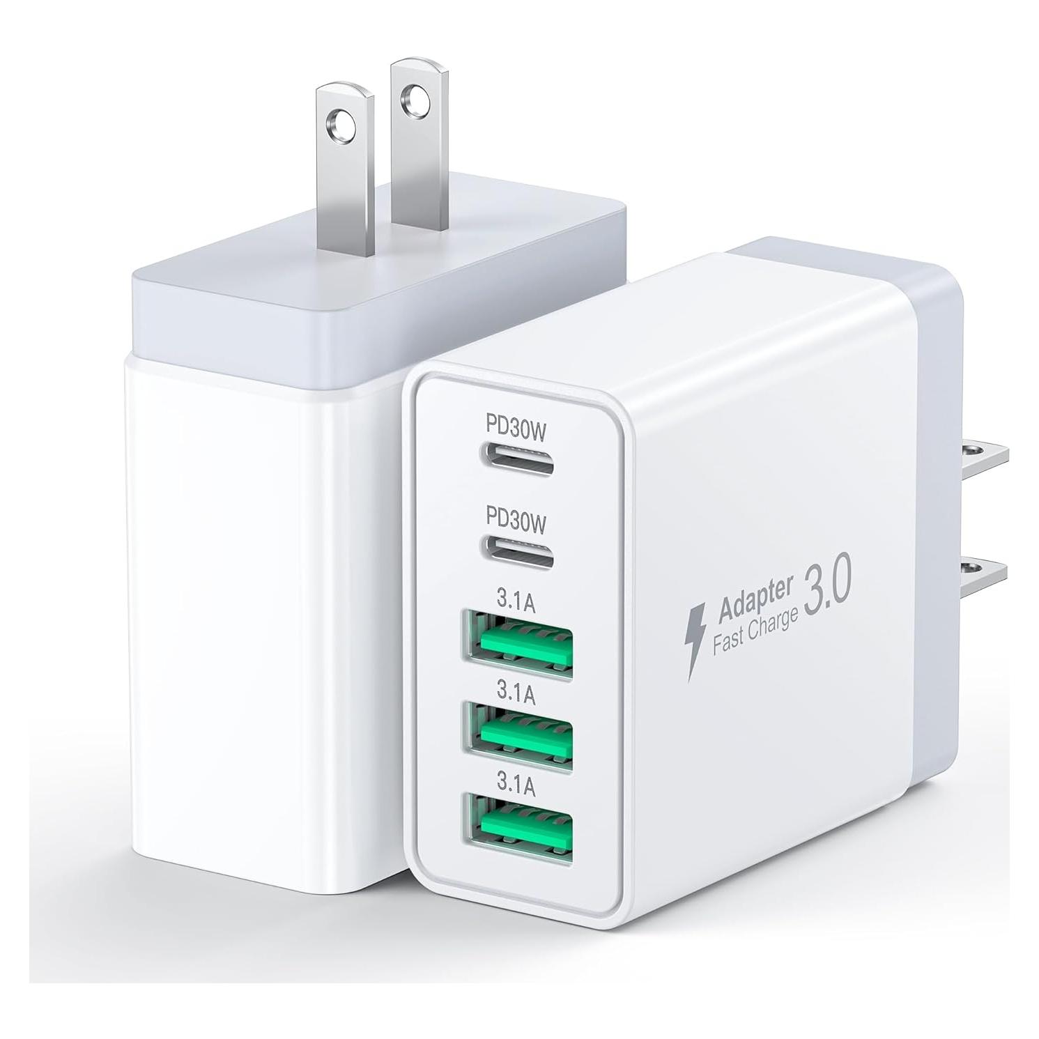 Cargador de Pared USB C 60W Qwinjwin 5 Puertos Rápido