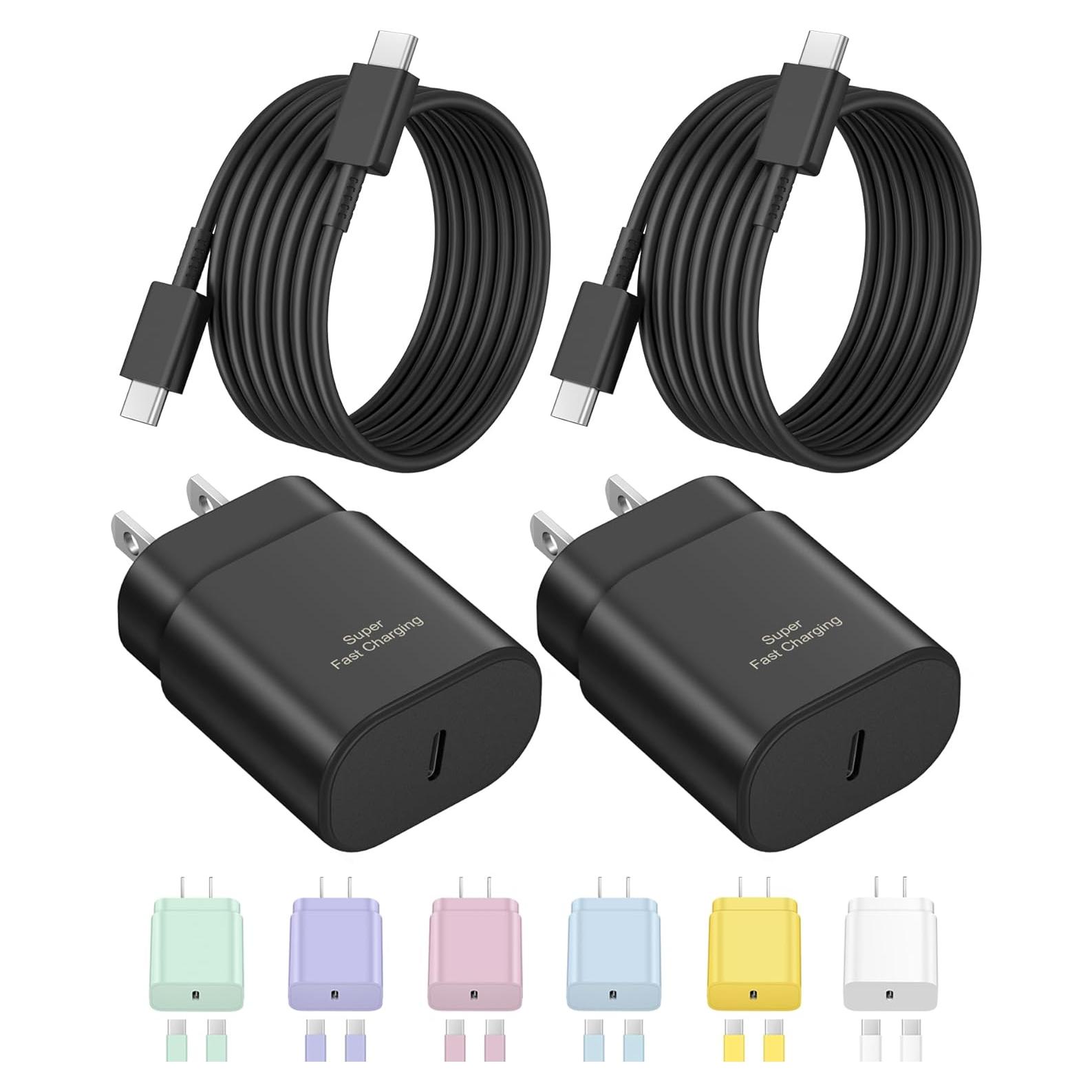 Cargador Rápido USB Tipo C 25W Novobit + 2 Cables 2m
