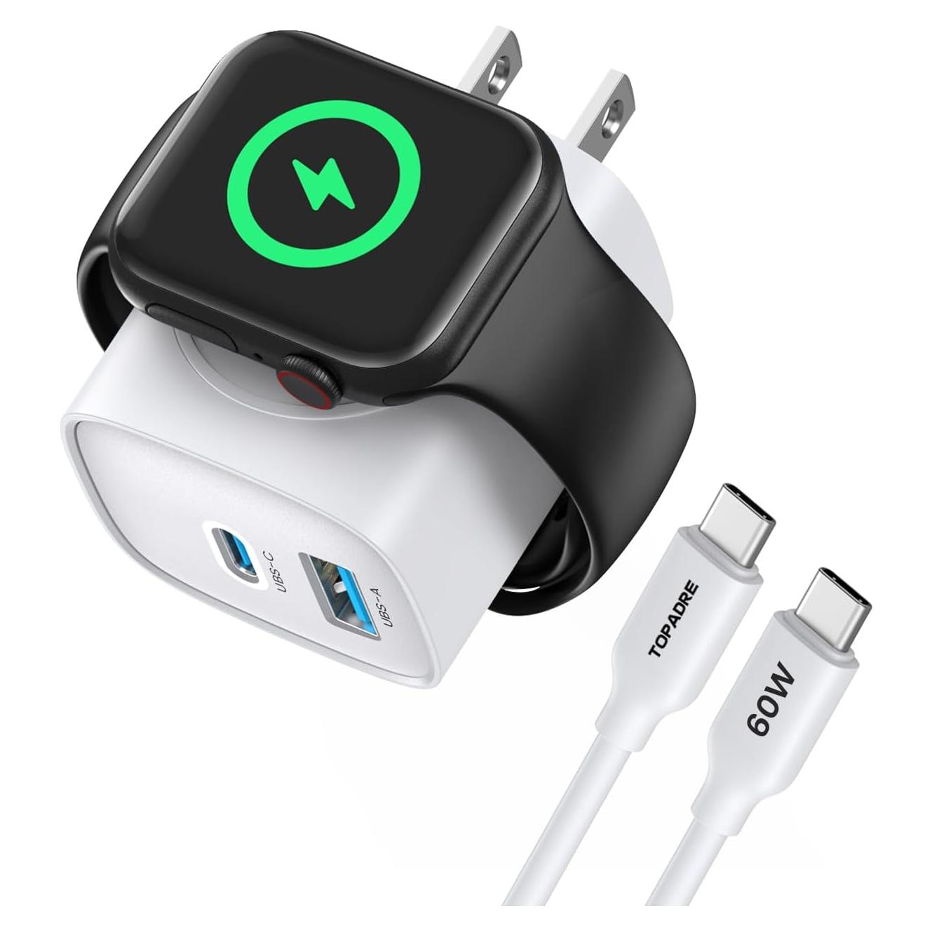 Cargador 3 en 1 para Apple Watch y iPhone 20W Blanco