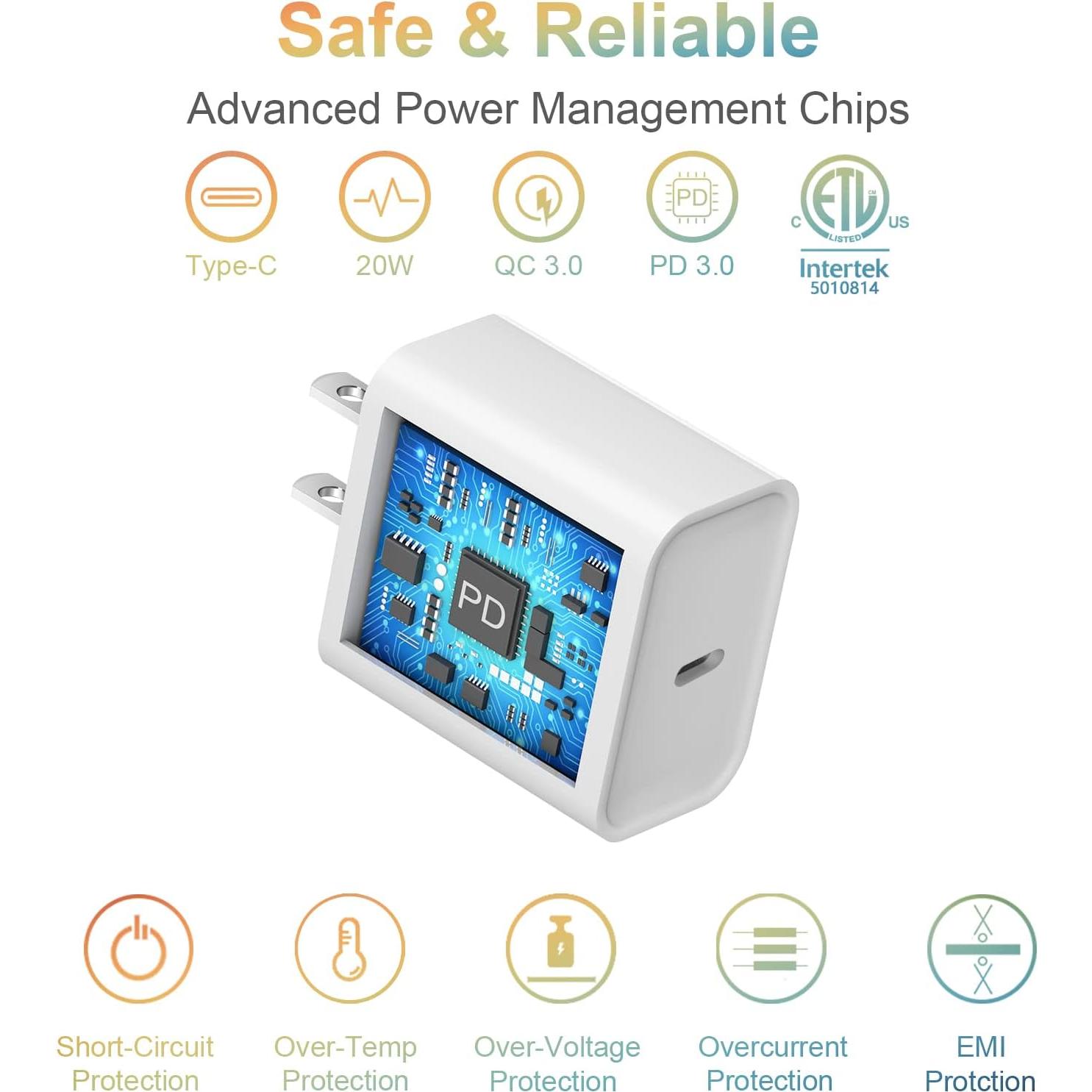 Cargador USB C 20W STAMISH para iPhone 16 y más - 2 Pack