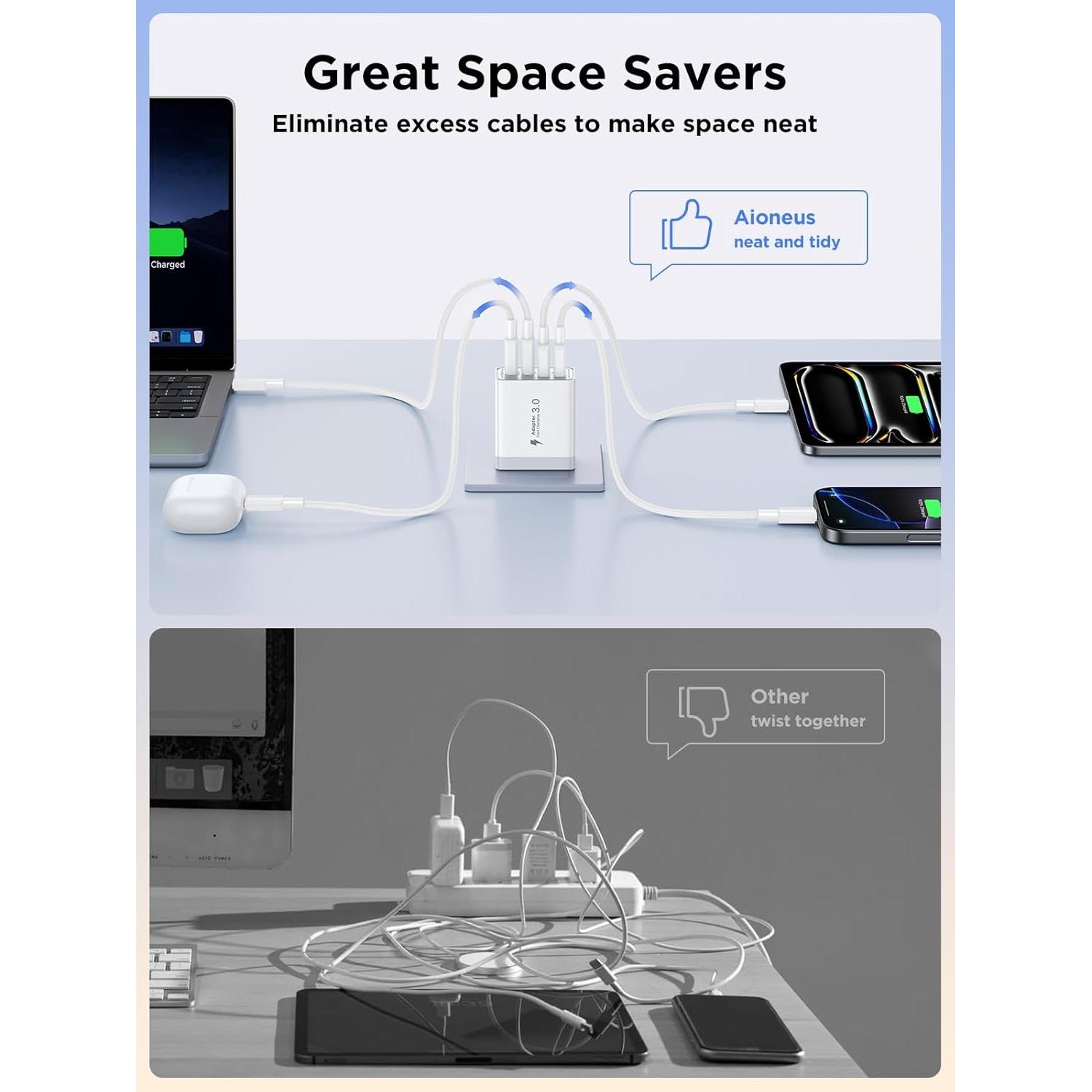 Cargador USB C 40W 2Pack con Cable 6FT - Carga Rápida