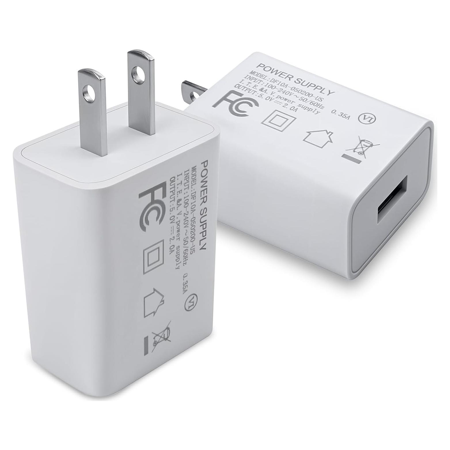 Cargador de Pared USB Aukzily 5V 2A 2Pack Carga Rápida