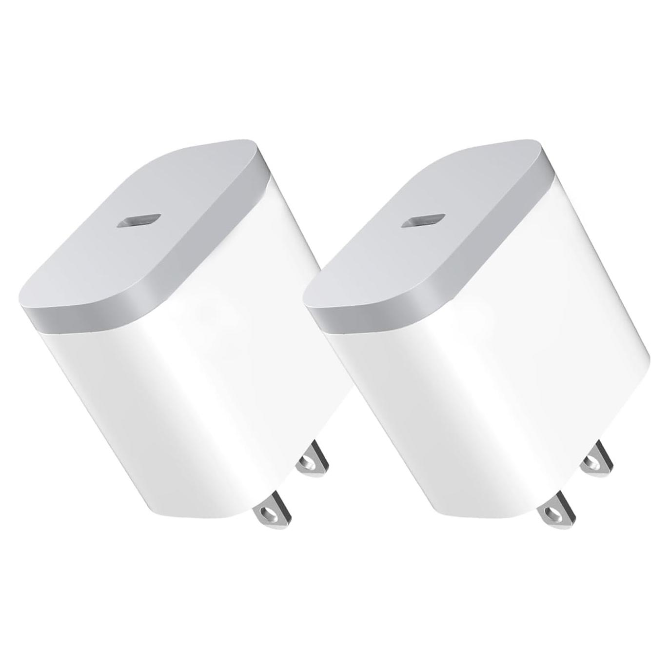Paquete de 2 Cargadores USB C Rápidos 20W Blanco OFSPOWER