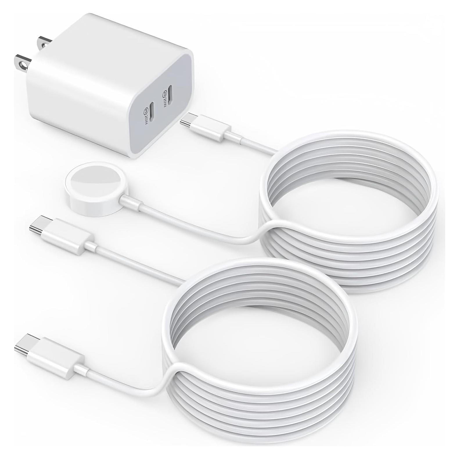 Cargador Rápido Doble USB-C 40W para iPhone 16 y Apple Watch