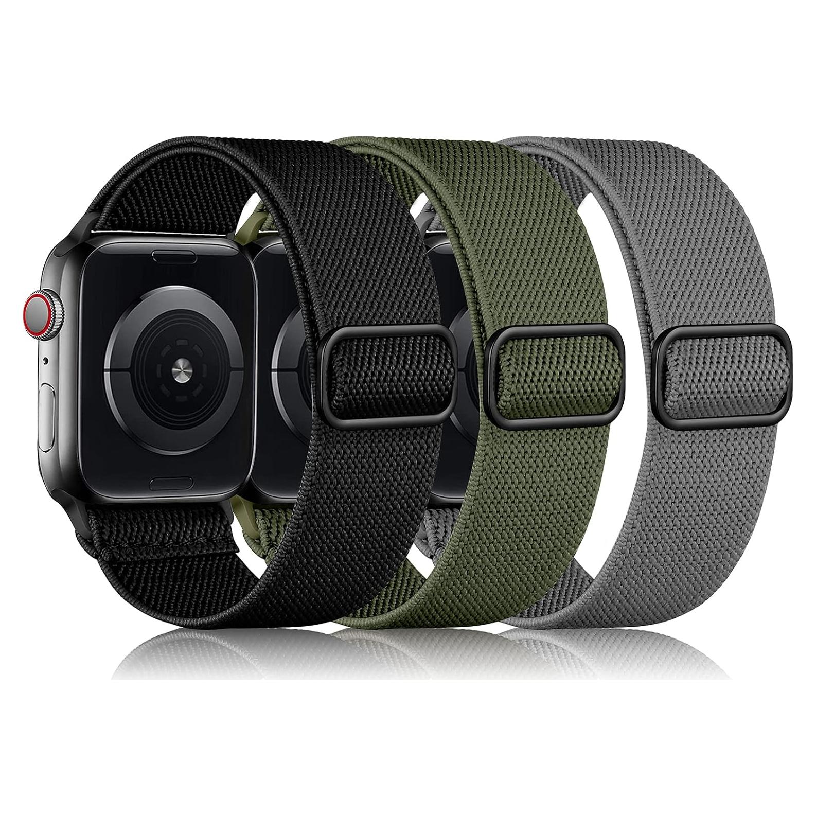 Banda Elástica de Nylon DaQin para Apple Watch 44mm 49mm 3 Piezas