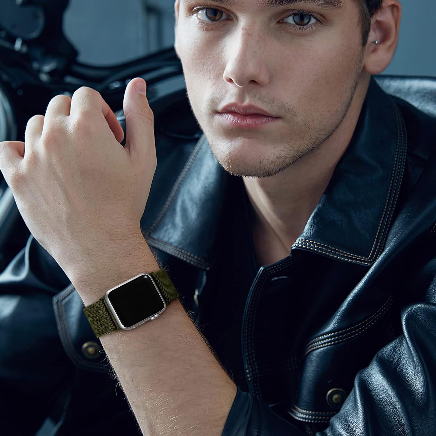 Banda Elástica de Nylon DaQin para Apple Watch 44mm 49mm 3 Piezas