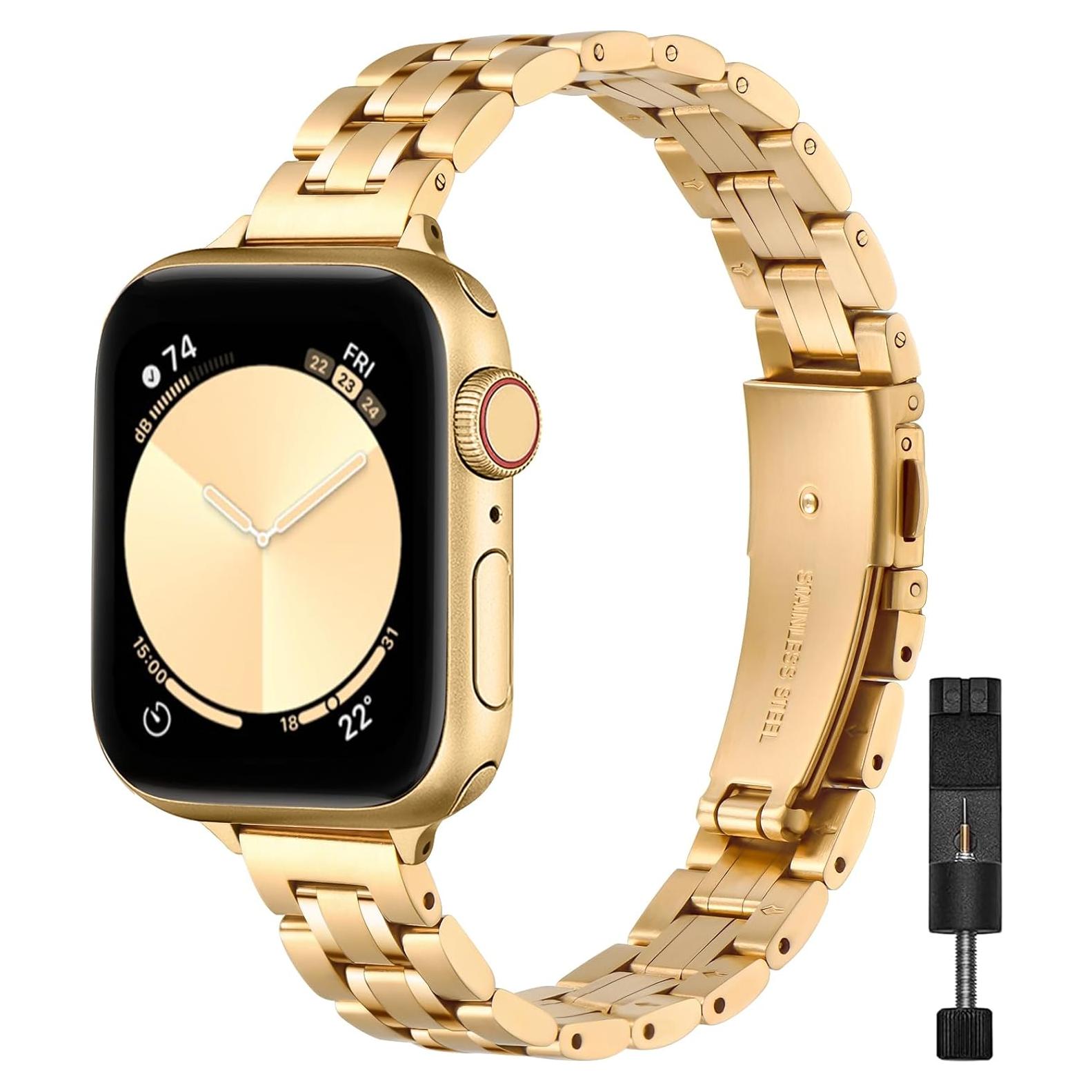 Banda de Reemplazo Delgada STIROLL para Apple Watch 38-49mm Dorado