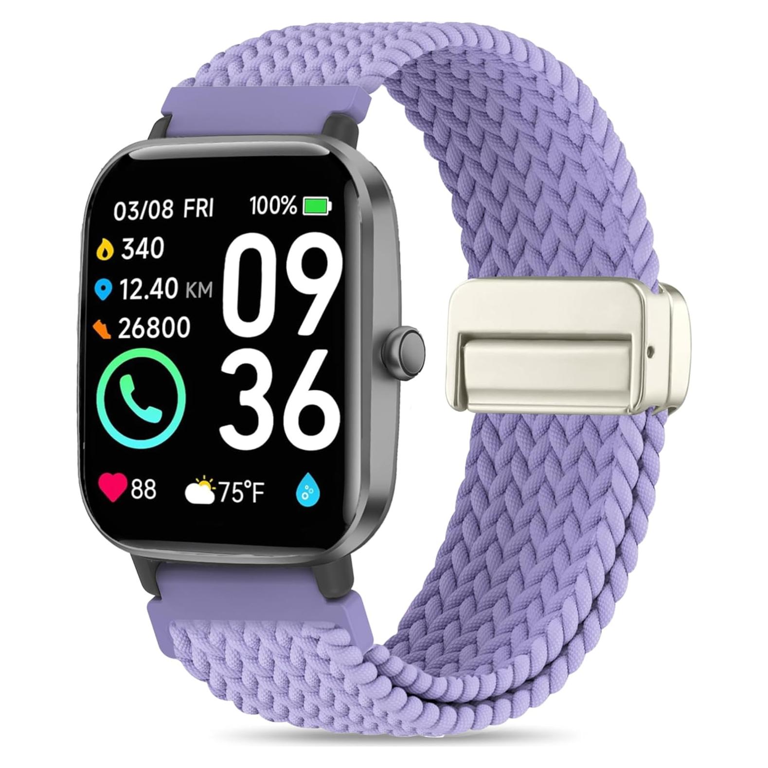 Correa de Nylon Elástico Woneligo para Reloj Inteligente 14.8-24.1 cm