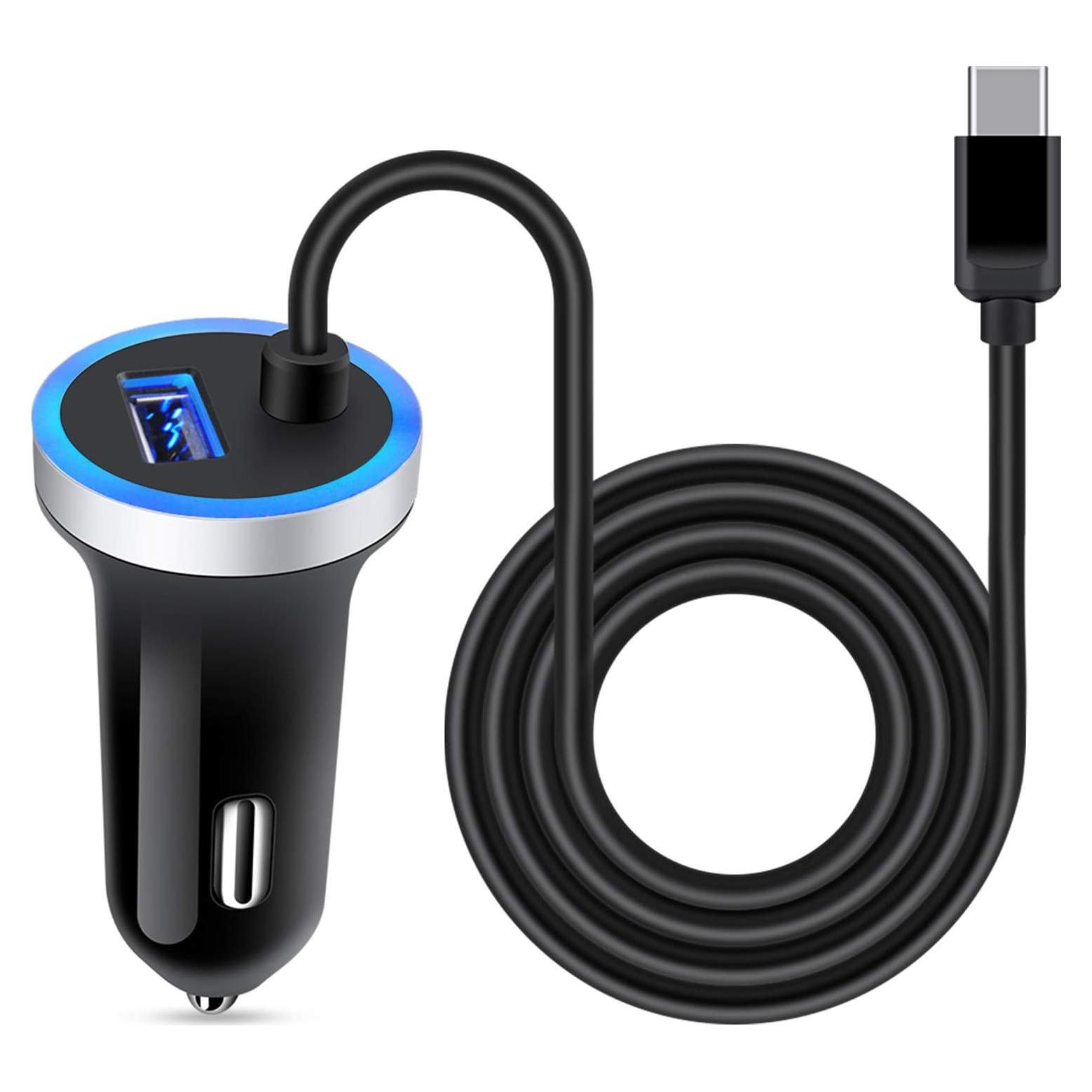 Cargador de coche USB-C AndHot 3.4A con cable 0.9m