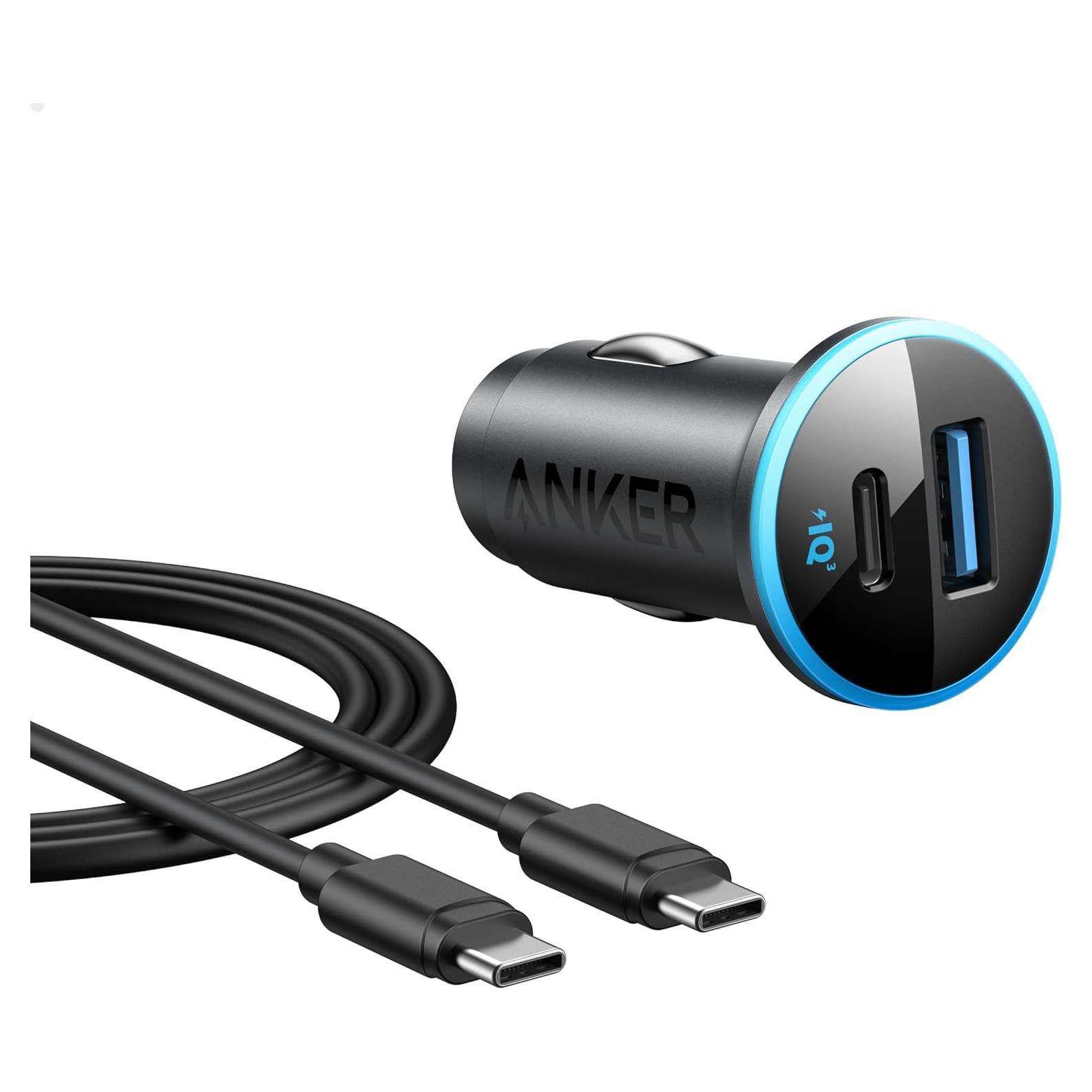 Cargador de Coche Anker 323 USB-C 52.5W con Cable 1m