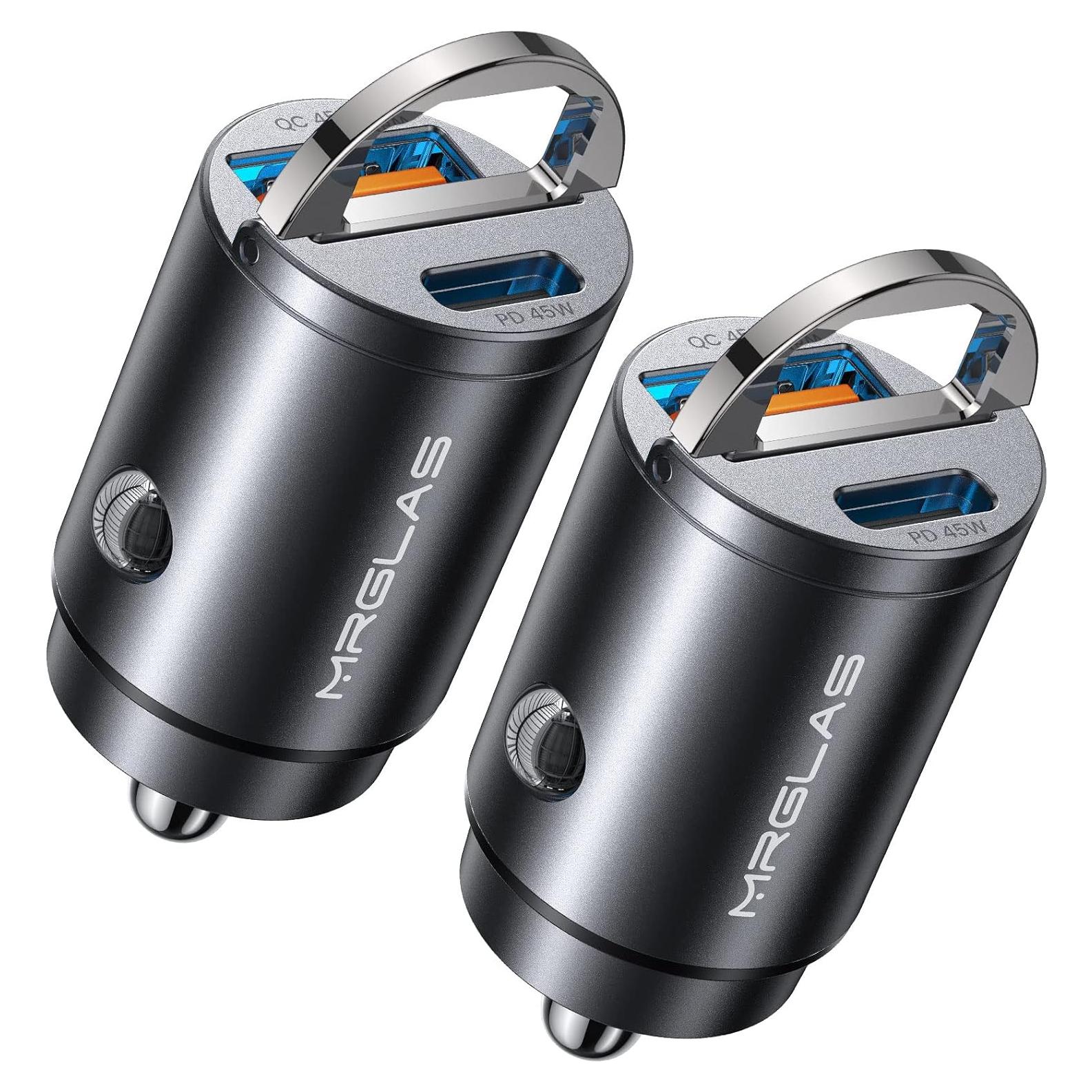 Cargador de coche MRGLAS 90W USB C Doble Puerto Rápido