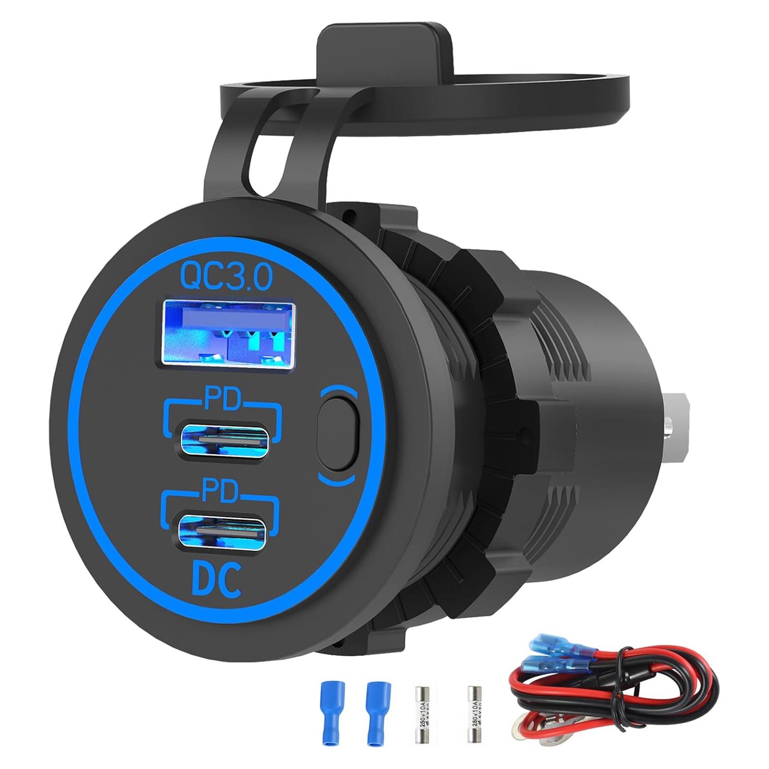 Cargador USB-C de Coche TIANWIDJEW 12V 78W Doble 30W PD