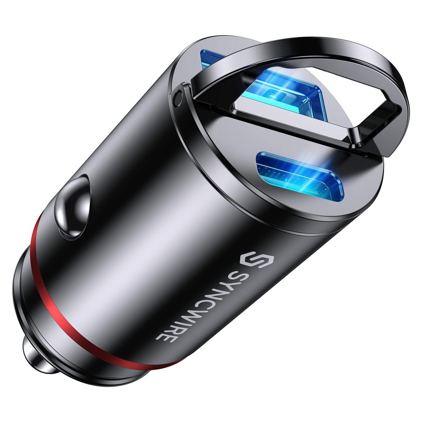 Cargador de Coche USB C Syncwire 60W Carga Rápida 30W PD QC