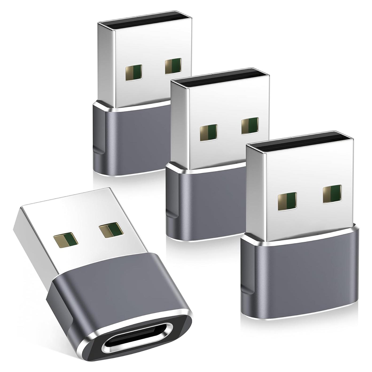 Adaptador USB a USB-C Basesailor 4Pack para iPhone y más