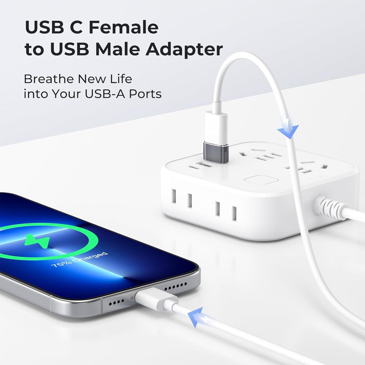 Adaptador USB a USB-C Basesailor 4Pack para iPhone y más