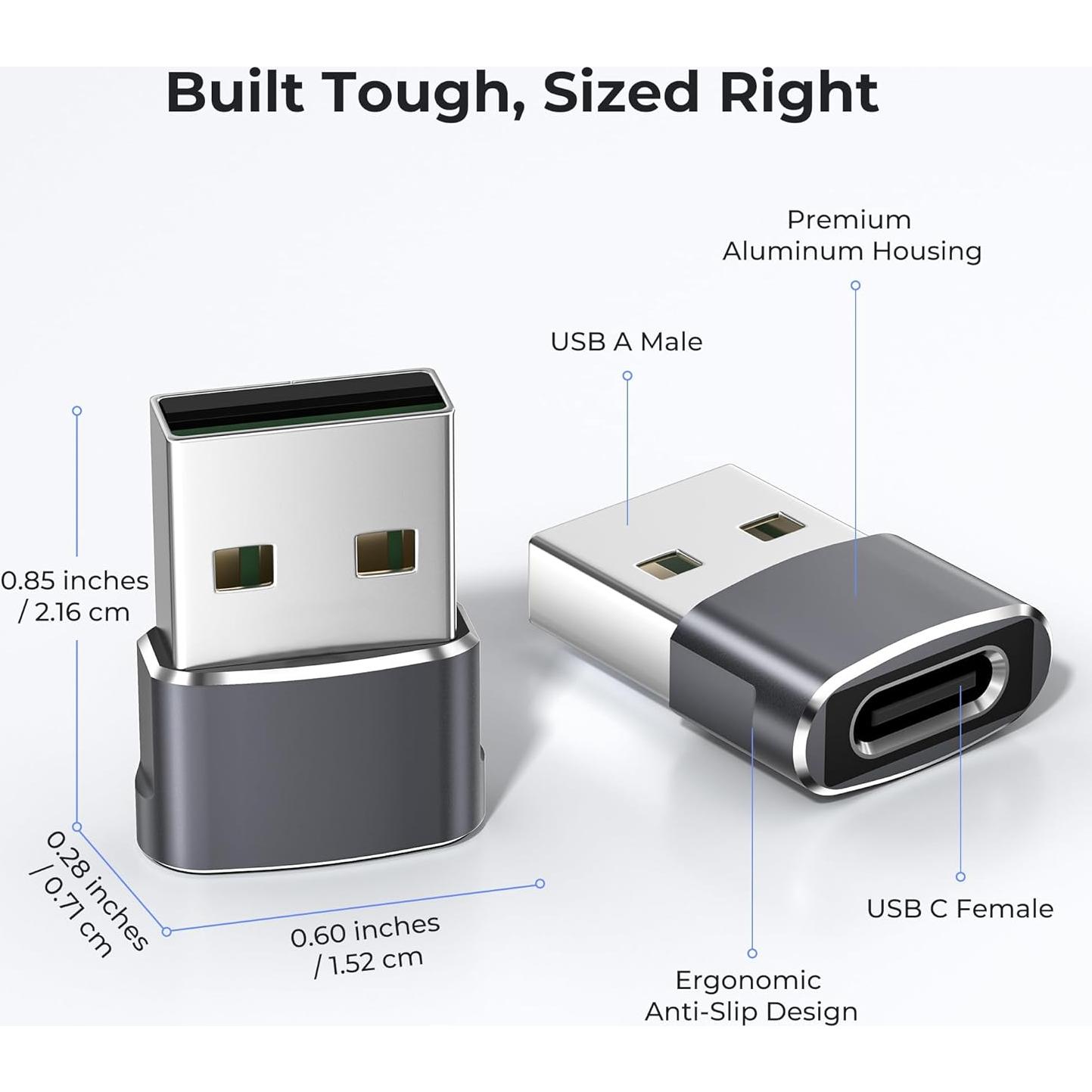 Adaptador USB a USB-C Basesailor 4Pack para iPhone y más