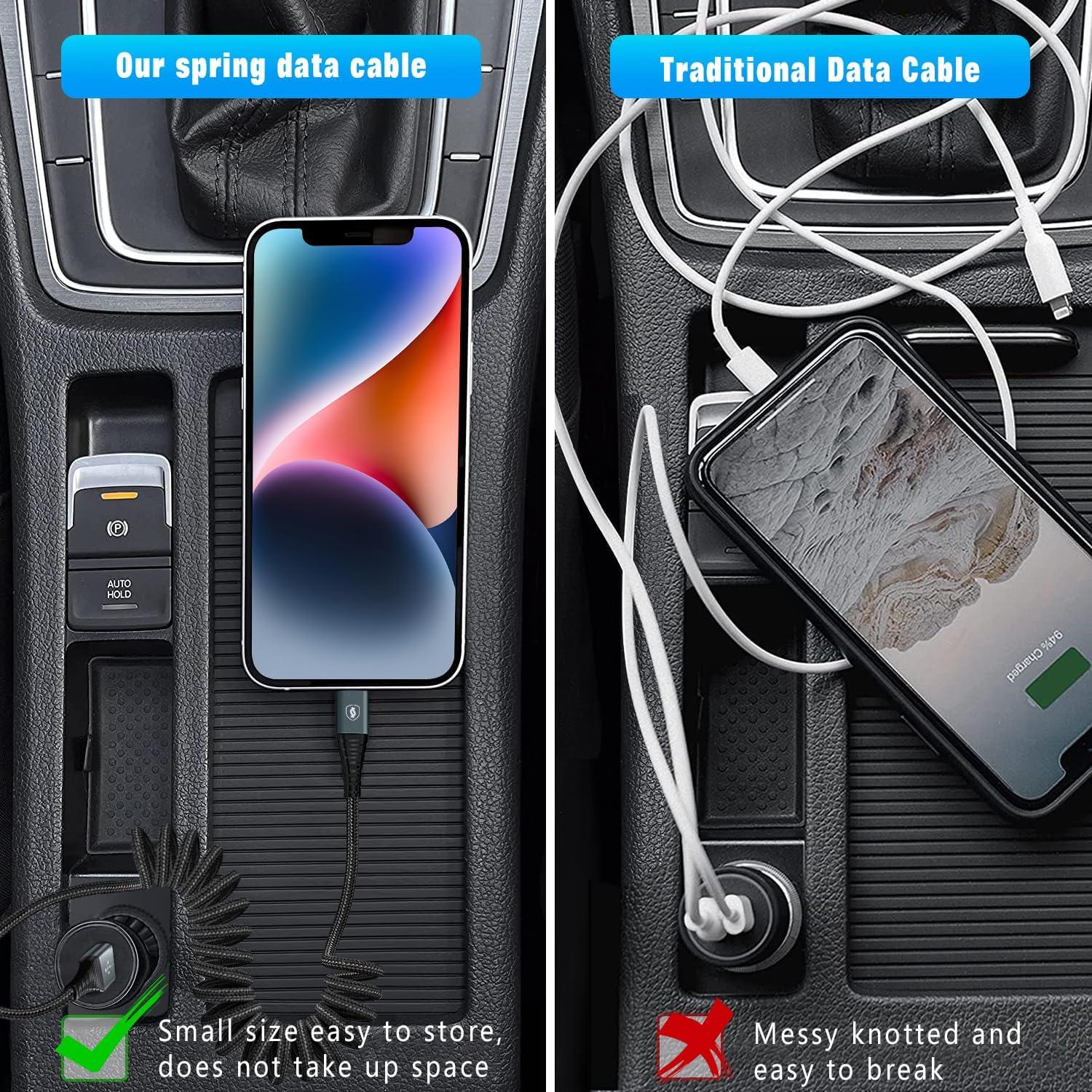 Cable Relámpago Enrollado JUKEKUL 2Pack 0.91m Carga Rápida