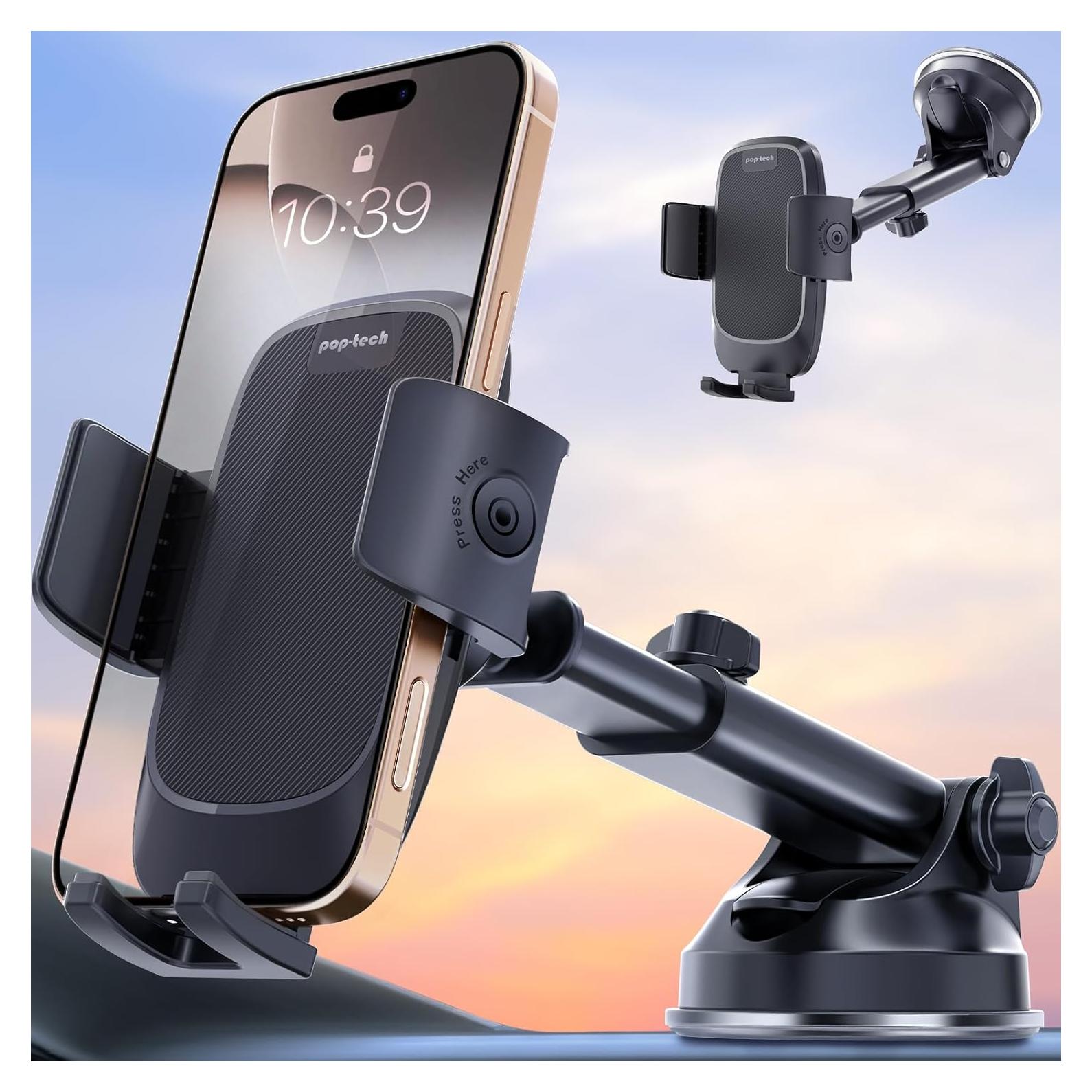Soporte para Teléfono de Auto Pop-Tech con Ventosa 360°