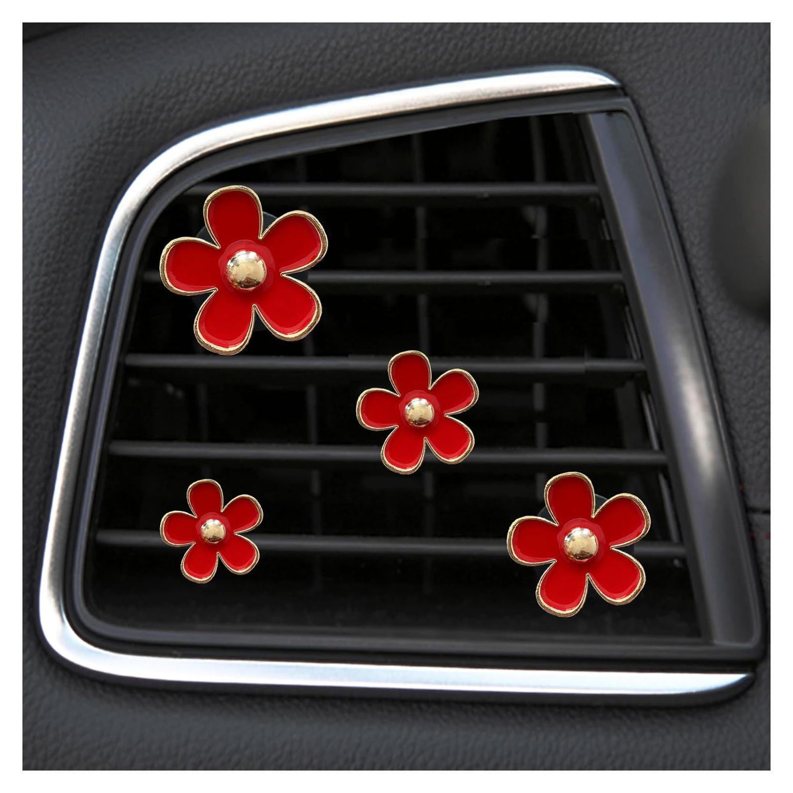 Clip de Flor Daisy para Ventilación de Aire Coche CYG&CL 4 Pcs