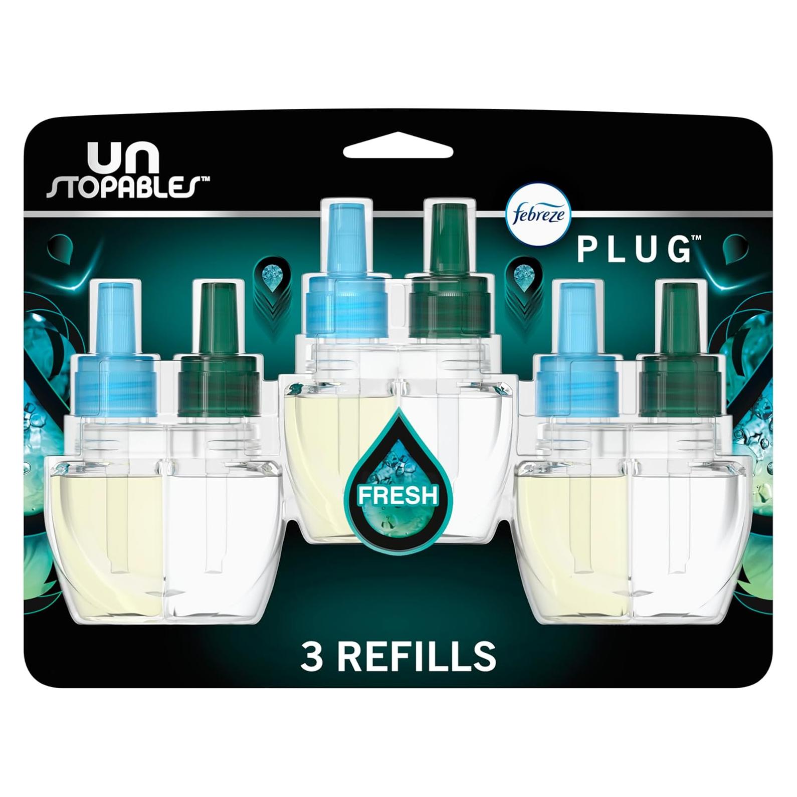 Febreze Ambientador Enchufe Unstopables Fresco 3 Recargas 24.6g