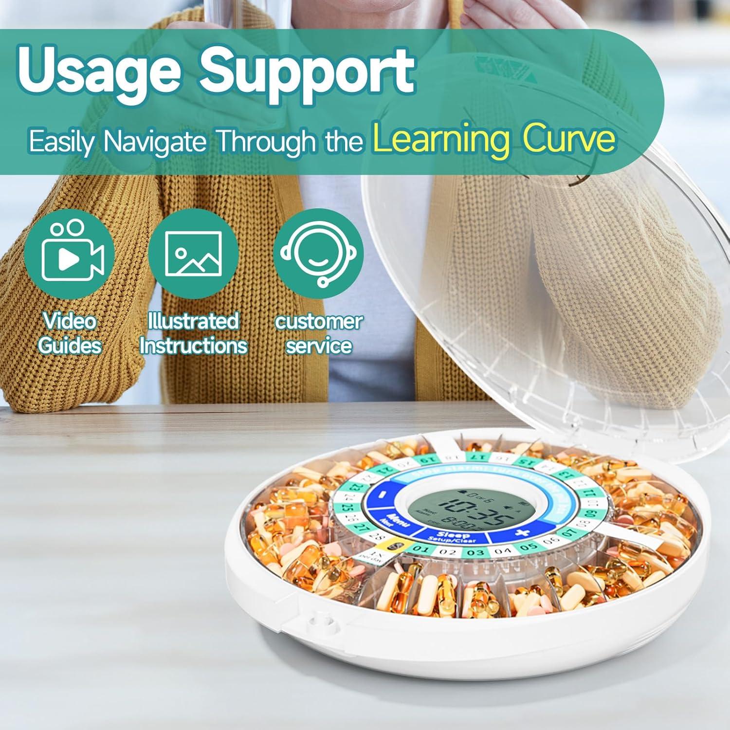 Dispensador Automático de Pastillas Windtrace Verde 28 Días