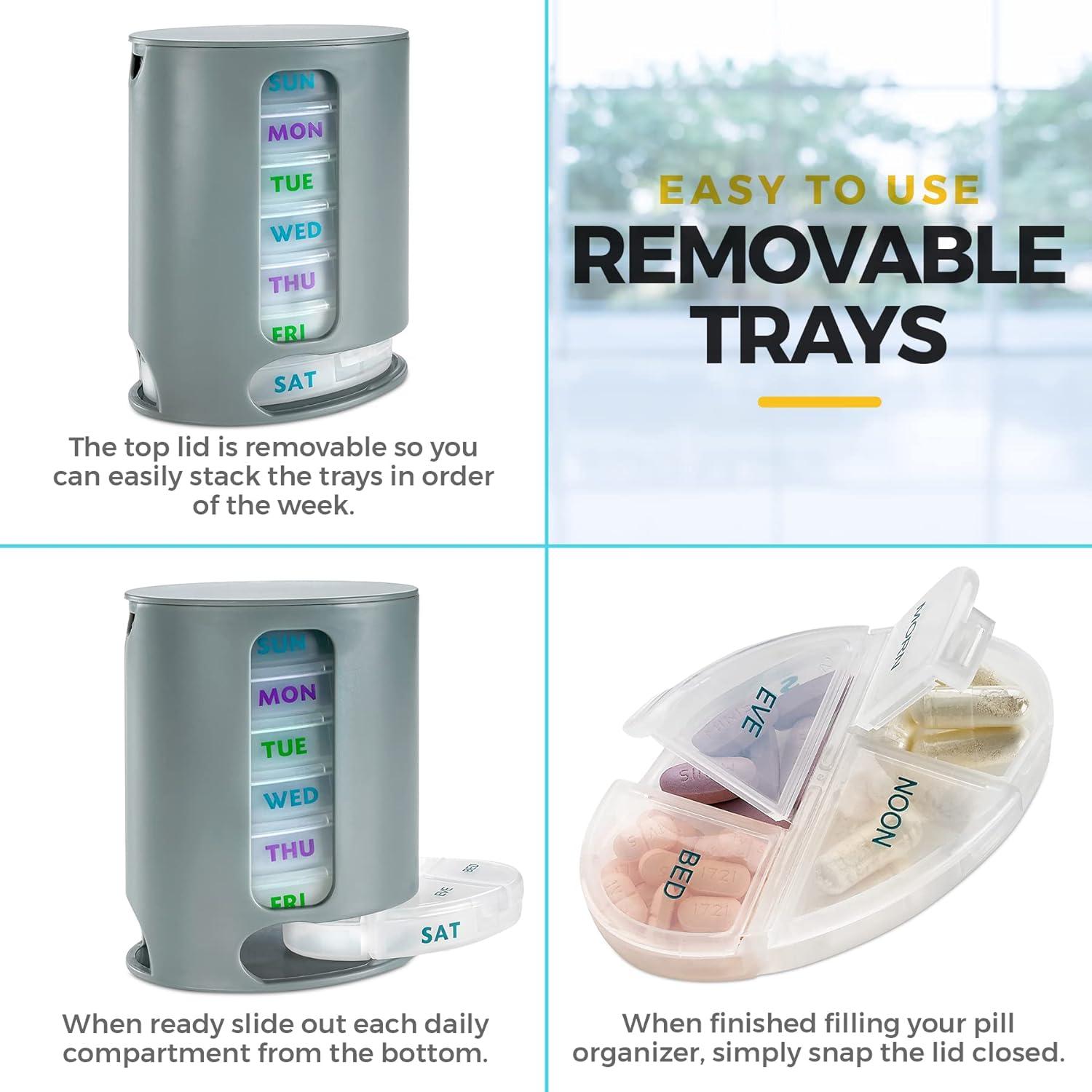 Organizador Semanal de Pastillas MEDca - 7 Compartimentos Gris