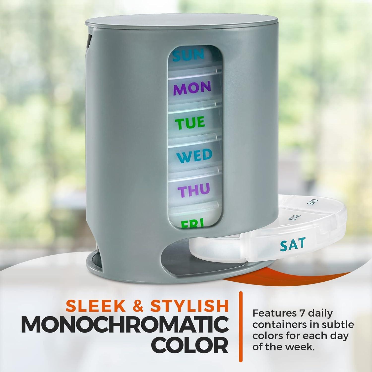 Organizador Semanal de Pastillas MEDca - 7 Compartimentos Gris