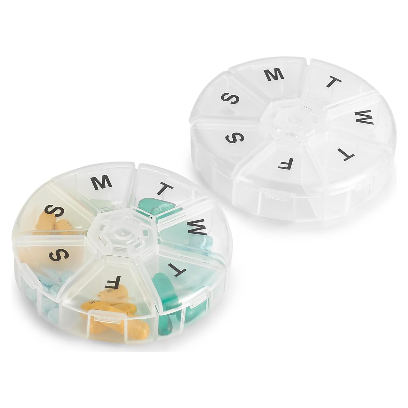 Organizador Semanal de Pastillas MEDca - Paquete de 2, 7 Compartimentos