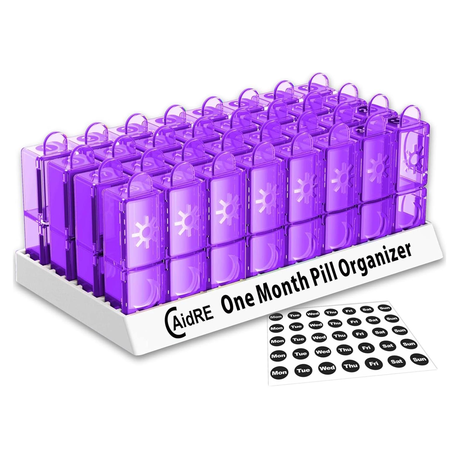 Organizador de Pastillas Mensual CAidRE 31 Días Púrpura