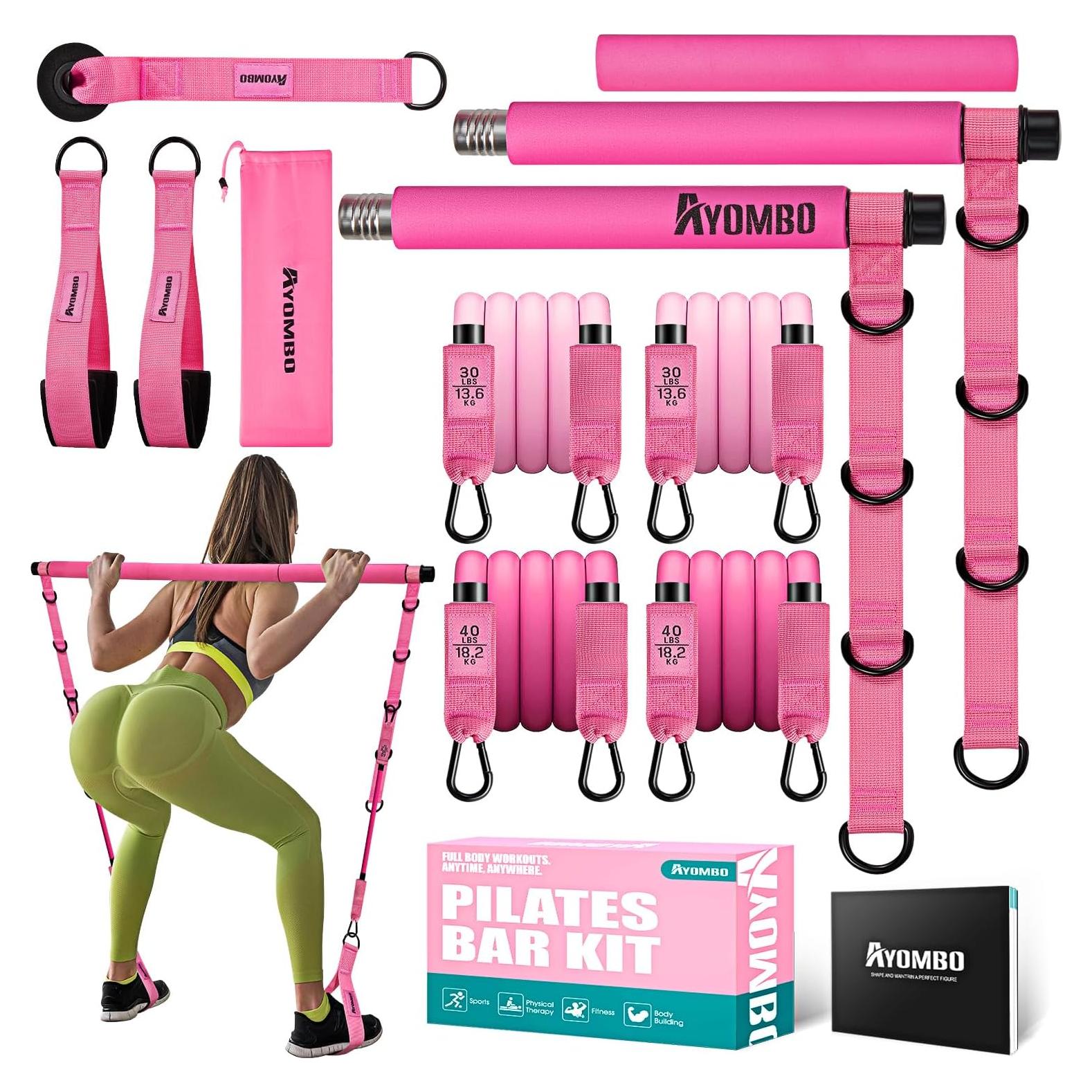 Kit de Barra de Pilates Ayombo con Bandas de Resistencia 140LBS