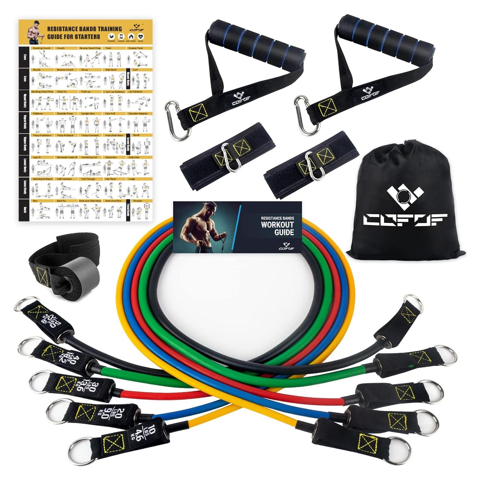 Juego de Bandas de Resistencia COFOF 10-150LBS con Mangos