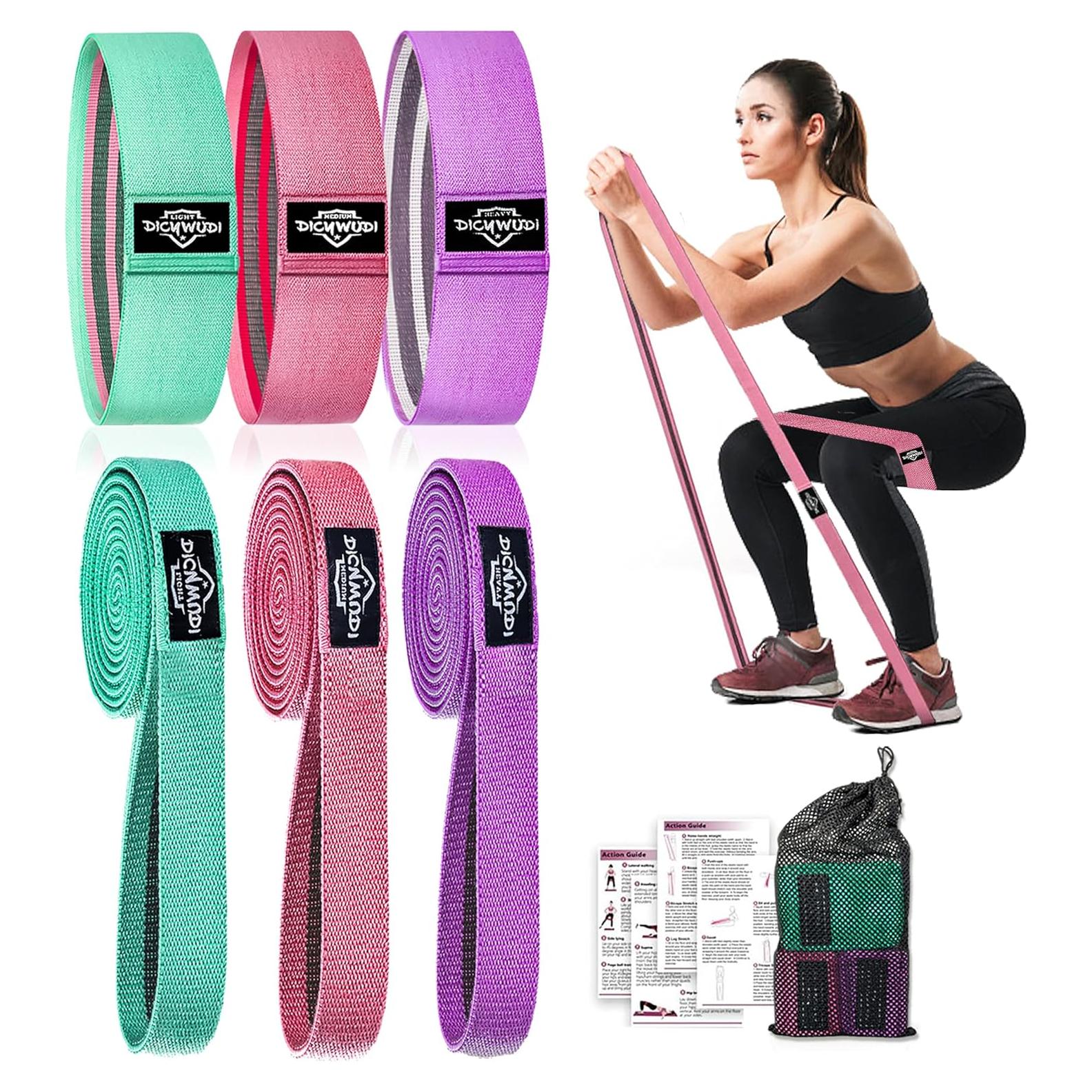 Bandas de Resistencia de Tela DICYWUDI 6 Piezas Antideslizantes