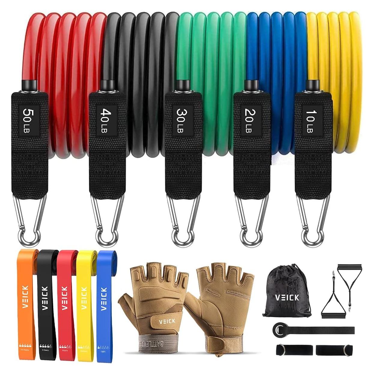 Bandas de Resistencia VEICK - Set de 5 Bandas Ajustables 68 kg