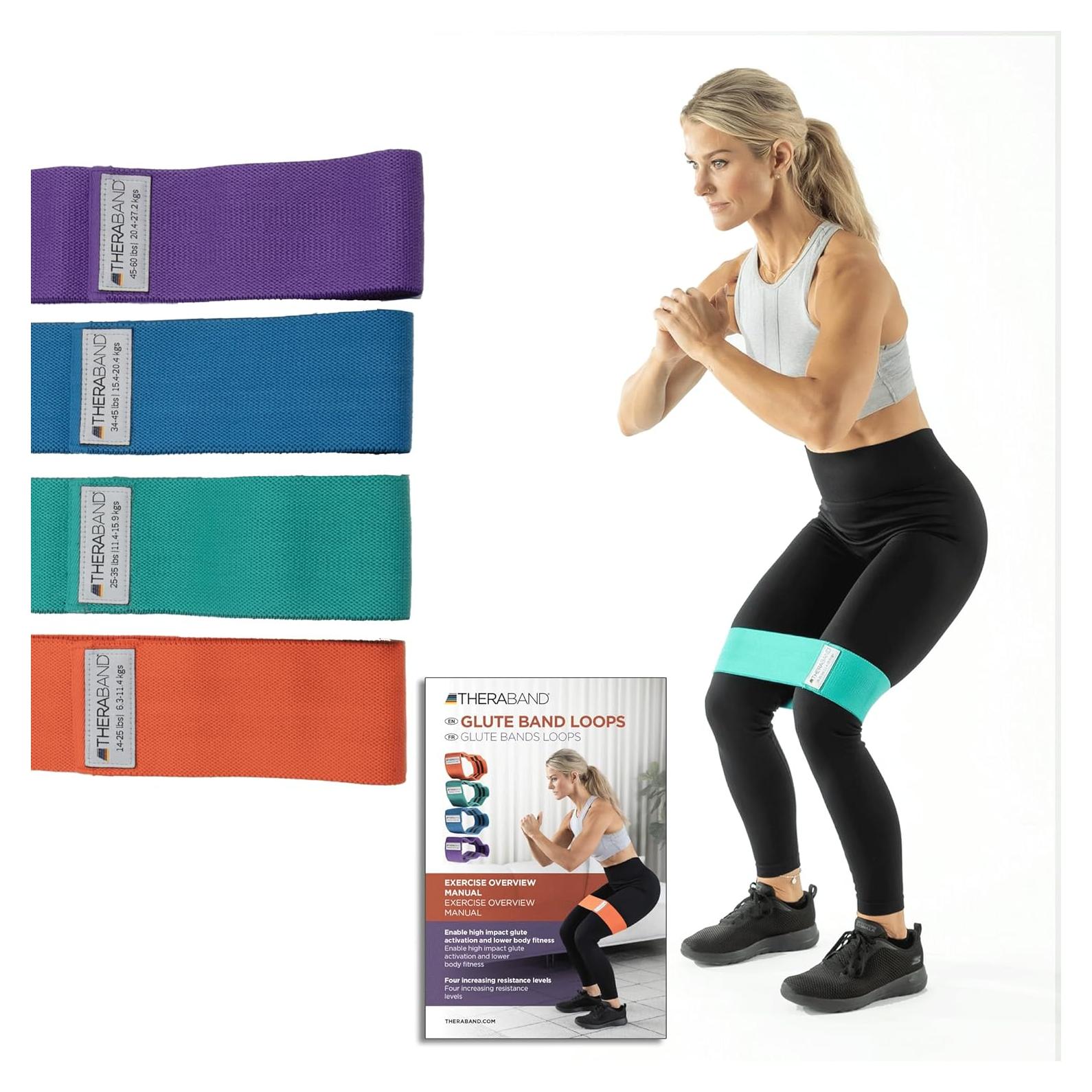 Bandas de Glúteos THERABAND - Juego de 4 con Resistencia