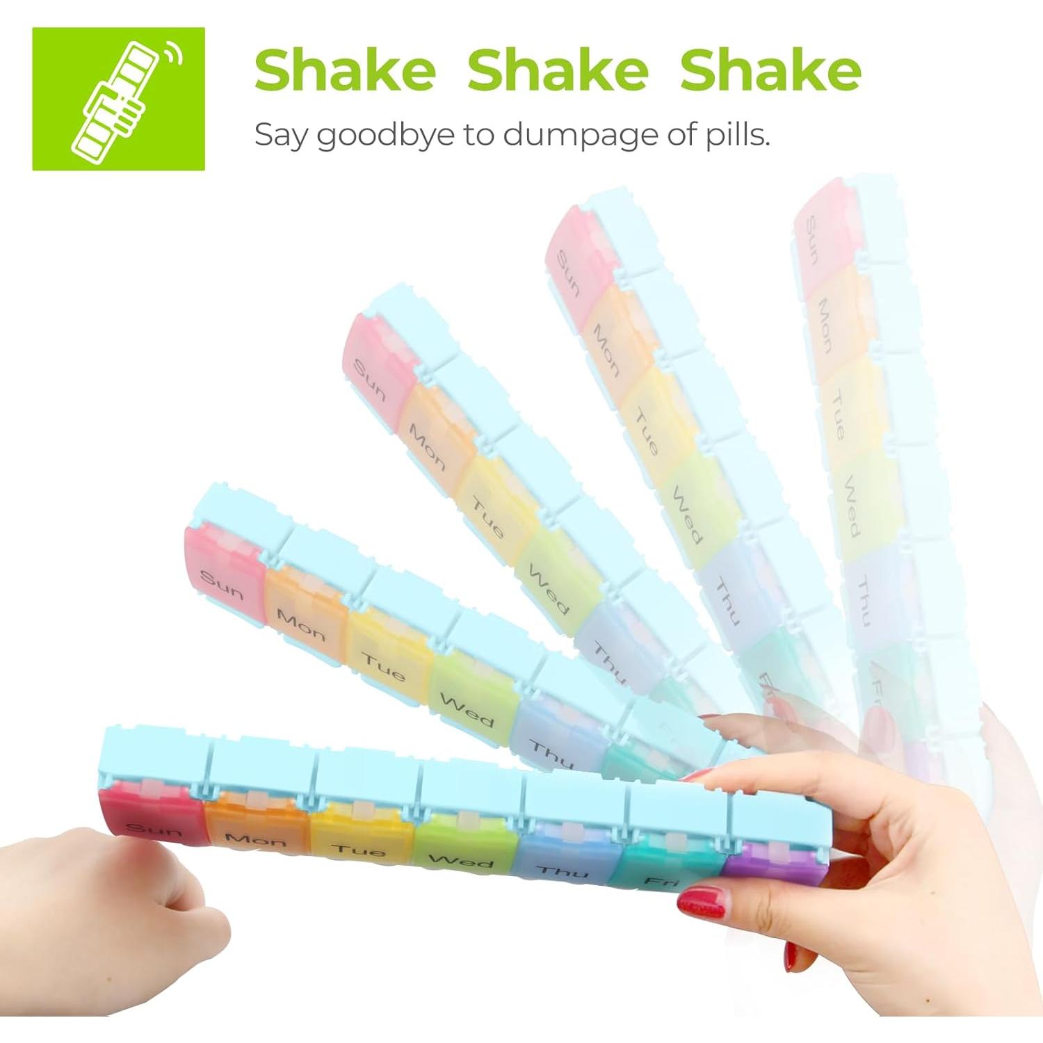 Organizador Semanal de Pastillas AUVON Azul Claro, 7 Días, Libre de BPA