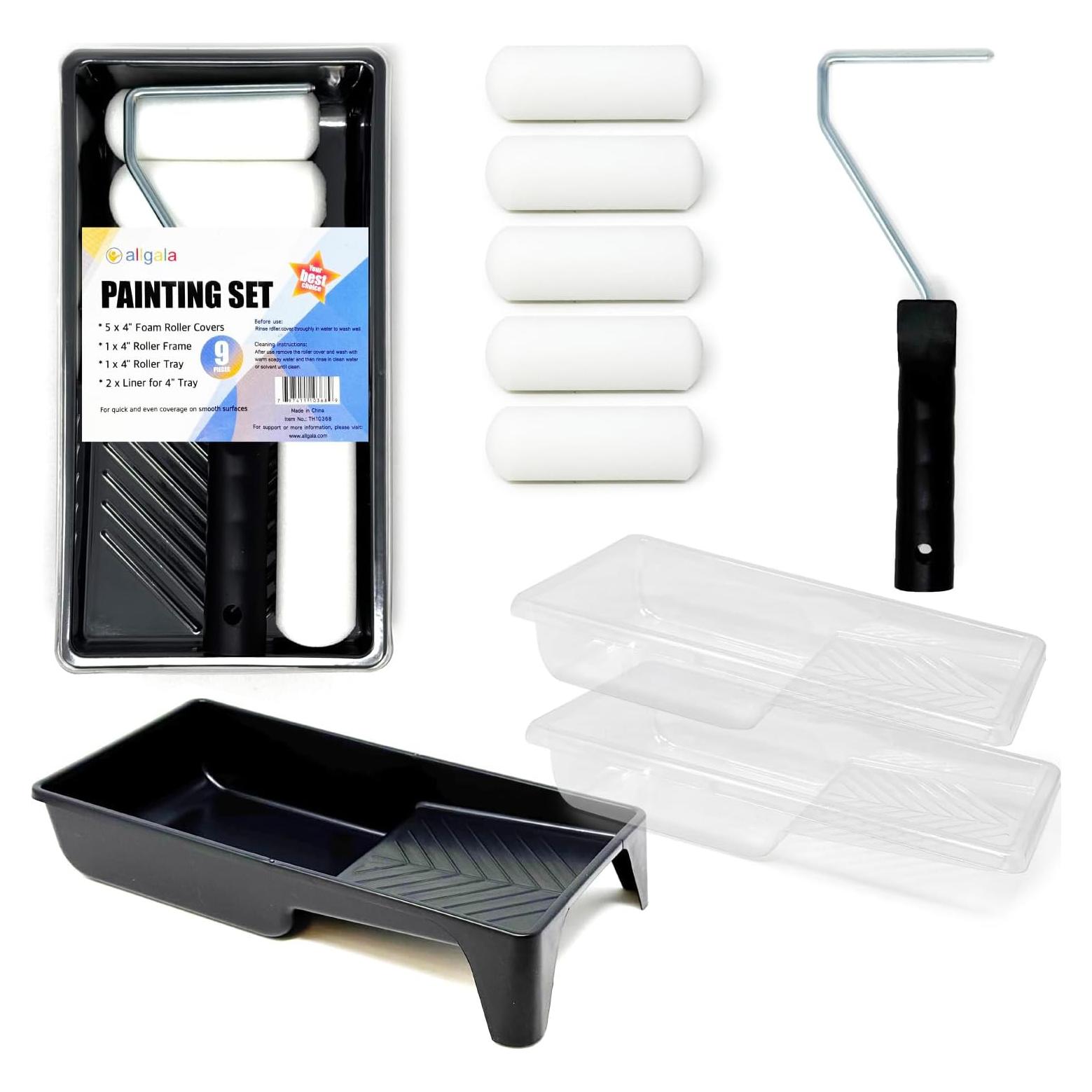 Kit de Rodillos de Pintura de Espuma Allgala 9 Piezas 4"