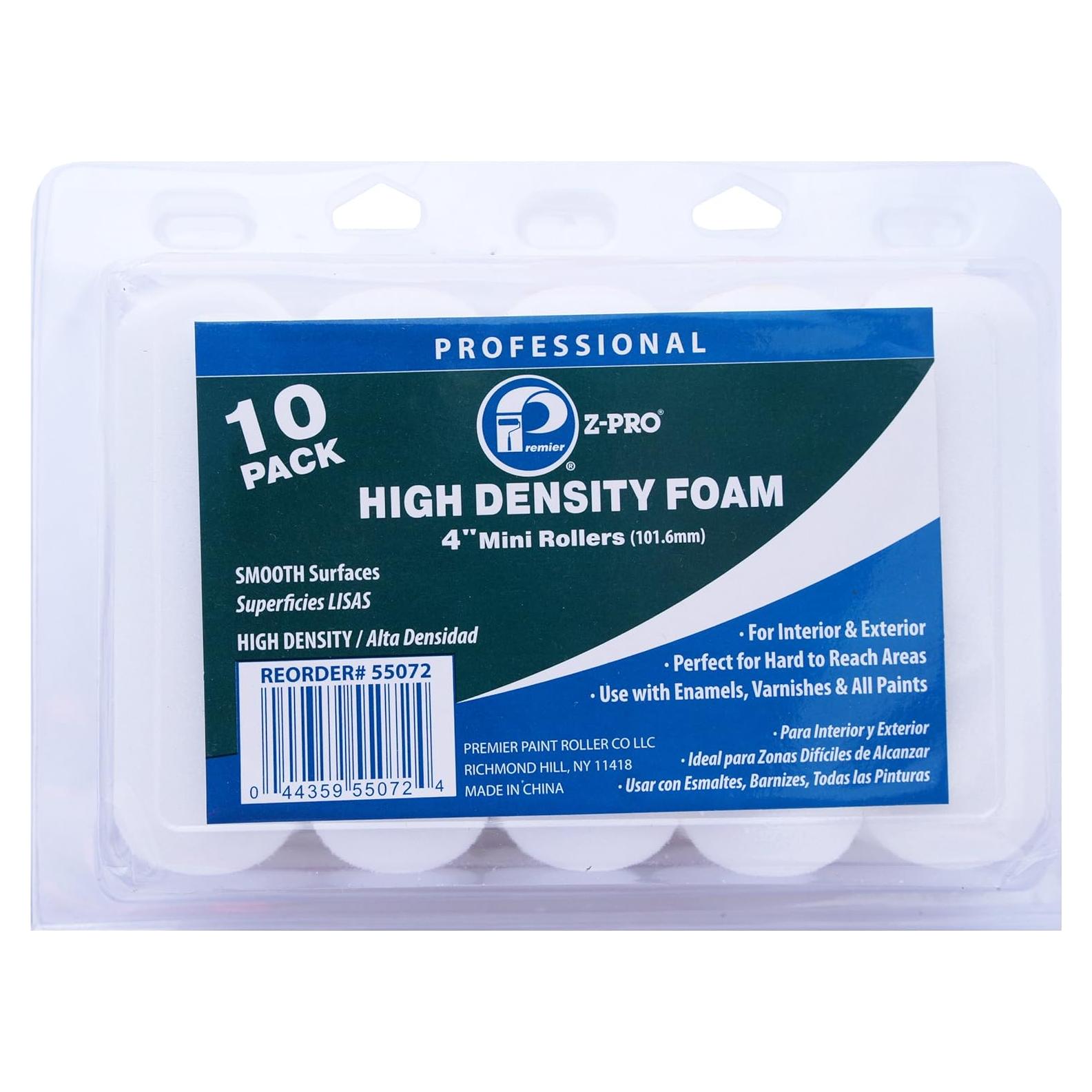 Rodillo de Pintura Mini Premier 4" Espuma 10 Paquetes