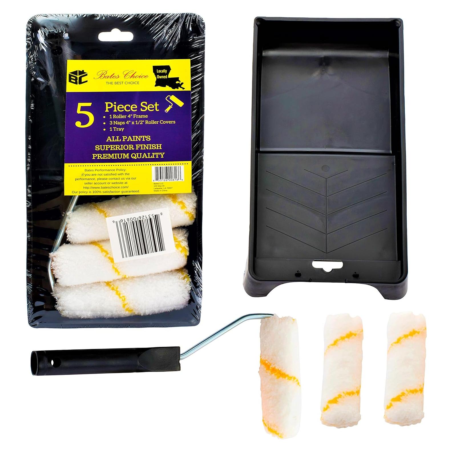 Juego de Pintura Bates Choice - Rodillo 10 cm, 5 Piezas