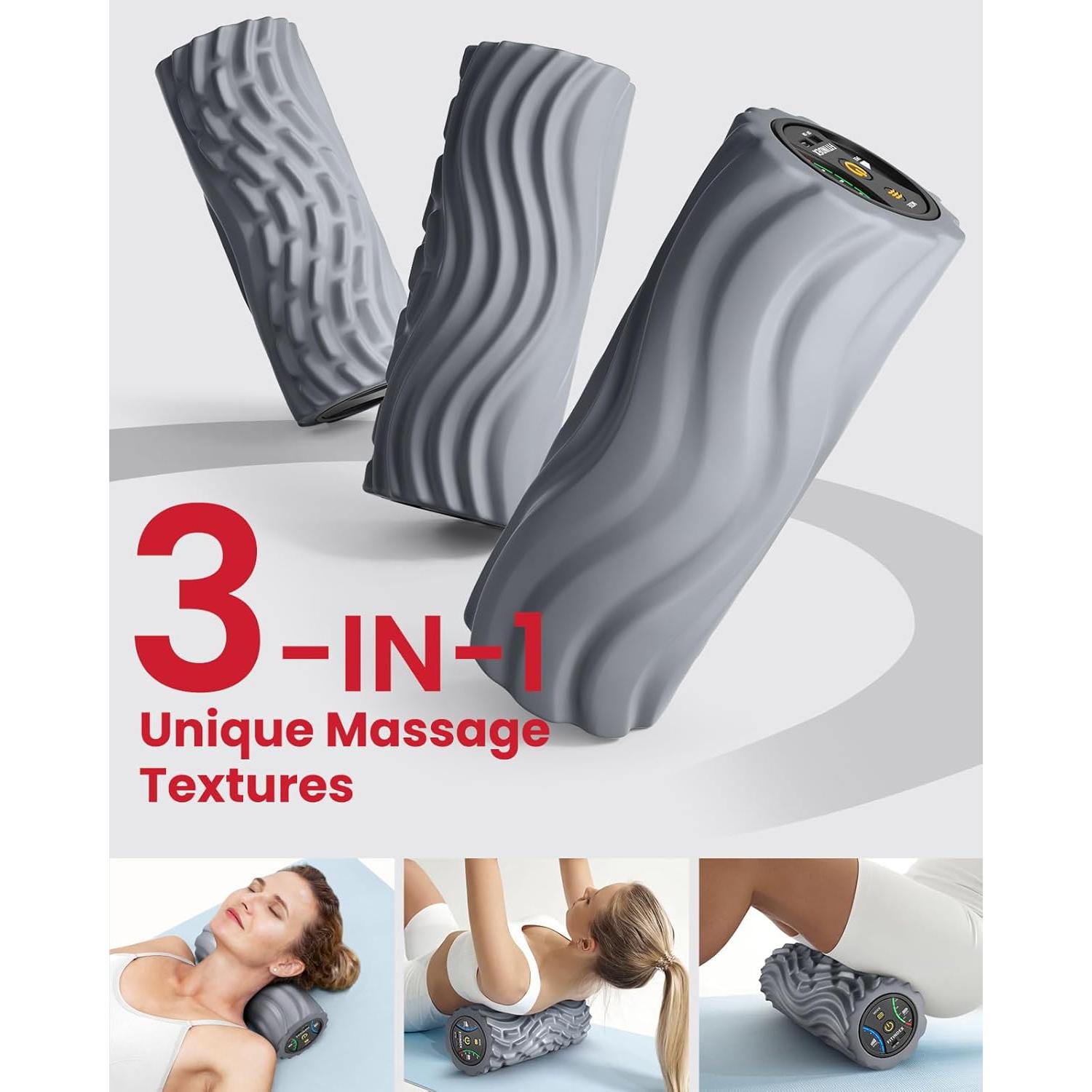 Rodillo de Espuma Vibrante Fitindex 5 Velocidades Masaje Muscular